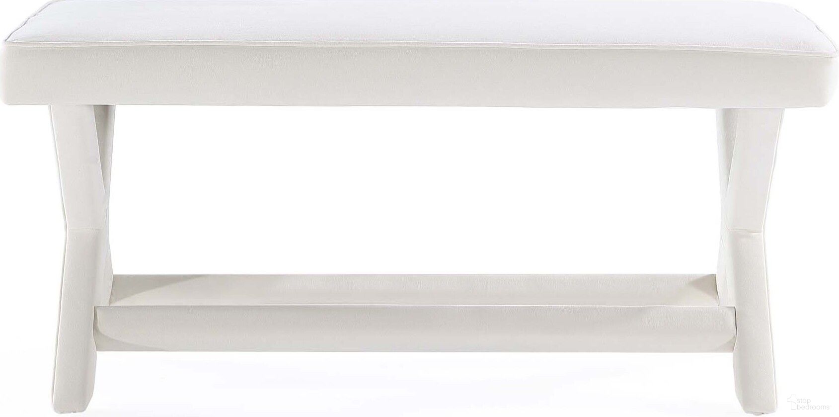 The appearance of Abigail Double Ottoman Bench In Cream designed by Manhattan Comfort in the transitional interior design. This cream piece of furniture was selected by 1StopBedrooms from Abigail Collection to add a touch of cosiness and style into your home. Sku: OT005-CR. Material: Wood.