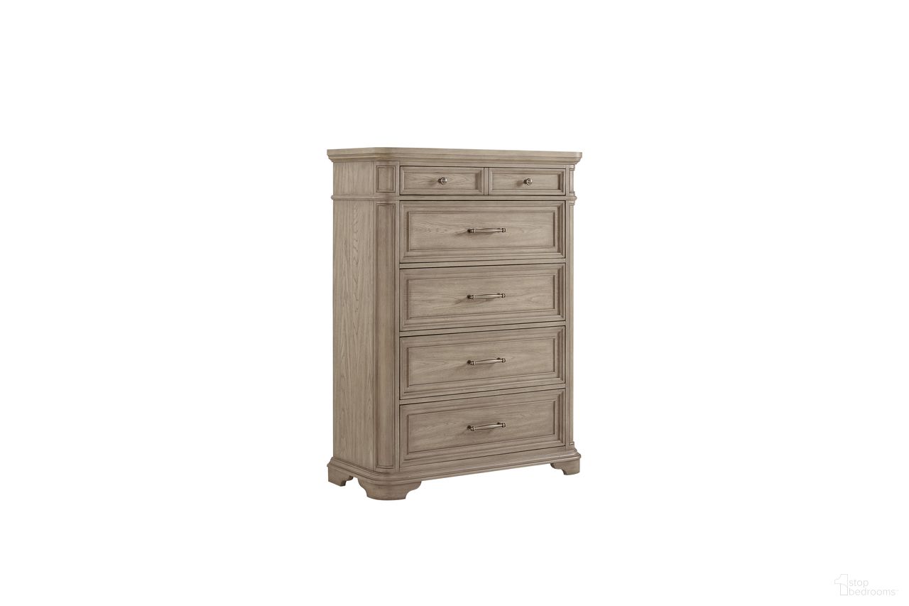 The appearance of Abington 5 Drawer Chest in Linville Oak designed by FD Home in the traditional interior design. This linville oak piece of furniture was selected by 1StopBedrooms from Abington Collection to add a touch of cosiness and style into your home. Sku: 7560-11. Material: Poplar Solid.