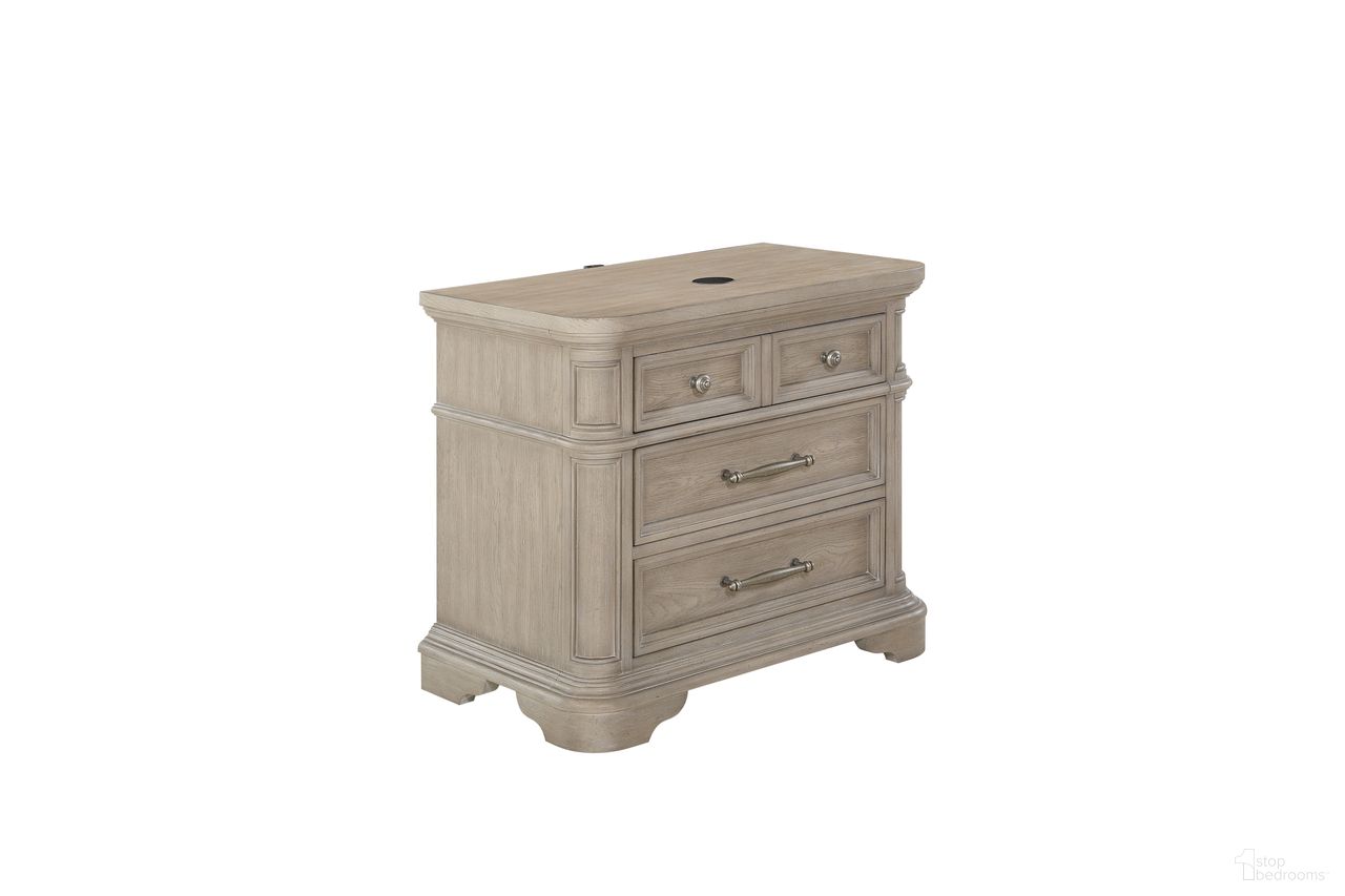 The appearance of Abington Nightstand with USB Ports in Linville Oak designed by FD Home in the traditional interior design. This linville oak piece of furniture  was selected by 1StopBedrooms from Abington Collection to add a touch of cosiness and style into your home. Sku: 7560-02. Material: Poplar Solid.