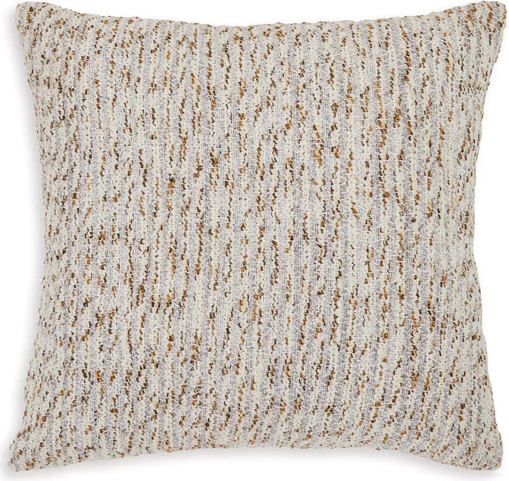 The appearance of Abler Pillow In Ivory and Gray designed by Signature Design by Ashley in the transitional interior design. This ivory/gray/gold piece of furniture  was selected by 1StopBedrooms from Abler Collection to add a touch of cosiness and style into your home. Sku: A1001068P. Material: Fabric.
