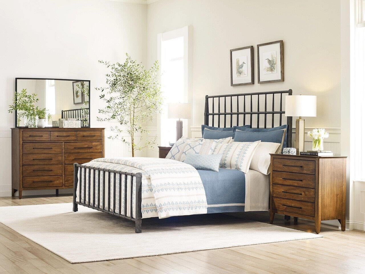 The appearance of Abode Bedroom Set In Black designed by Kincaid in the modern / contemporary interior design. This black piece of furniture was selected by 1StopBedrooms from Abode Collection to add a touch of cosiness and style into your home. Sku: 269-300;269-302;269-422. Material: Metal. Bed Size: Queen. Bed Type: Metal Bed.