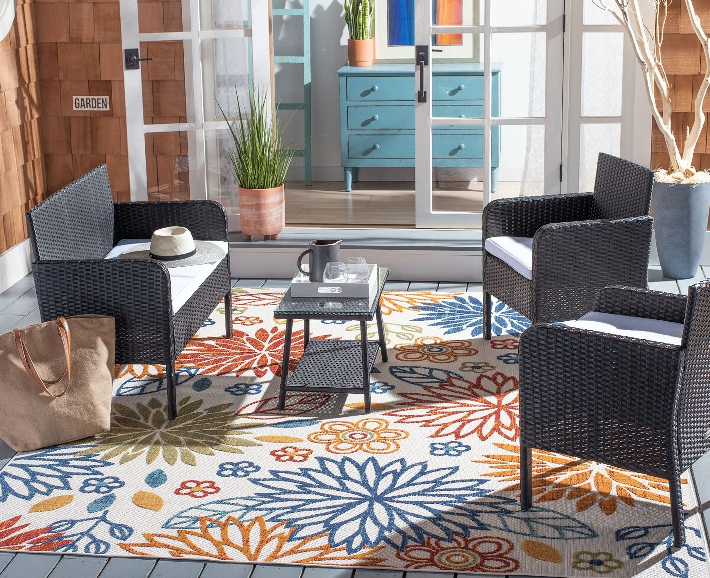 The appearance of Aboka 4 Piece Living Set designed by Safavieh in the transitional interior design. This black and beige piece of furniture was selected by 1StopBedrooms from Safavieh PAT Collection to add a touch of cosiness and style into your home. Sku: PAT7505A. Material: Steel.