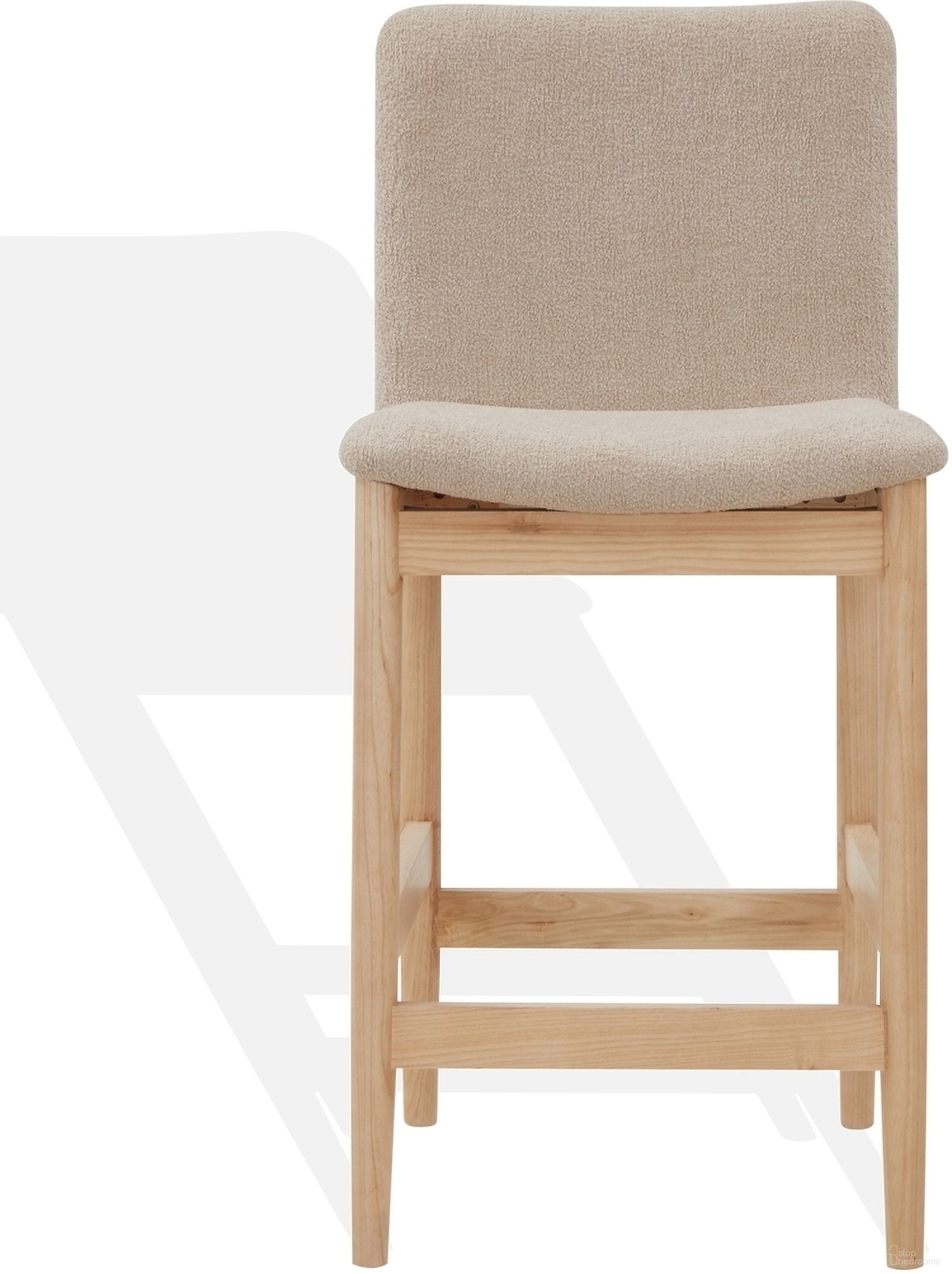 The appearance of Abriella Boucle Counter Stool In Oatmeal and Natural designed by Safavieh Couture in the modern / contemporary interior design. This oatmeal piece of furniture  was selected by 1StopBedrooms from Abriella Collection to add a touch of cosiness and style into your home. Sku: SFV4842B. Material: Plywood.
