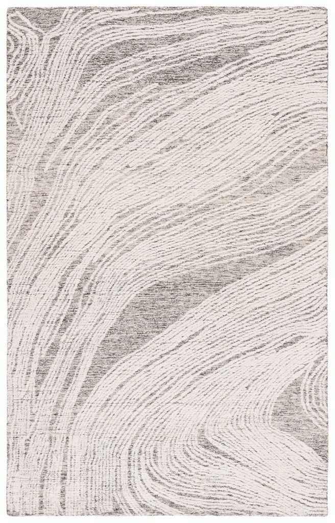Abstract 10' x 14' Area Rug In Charcoal and Ivory