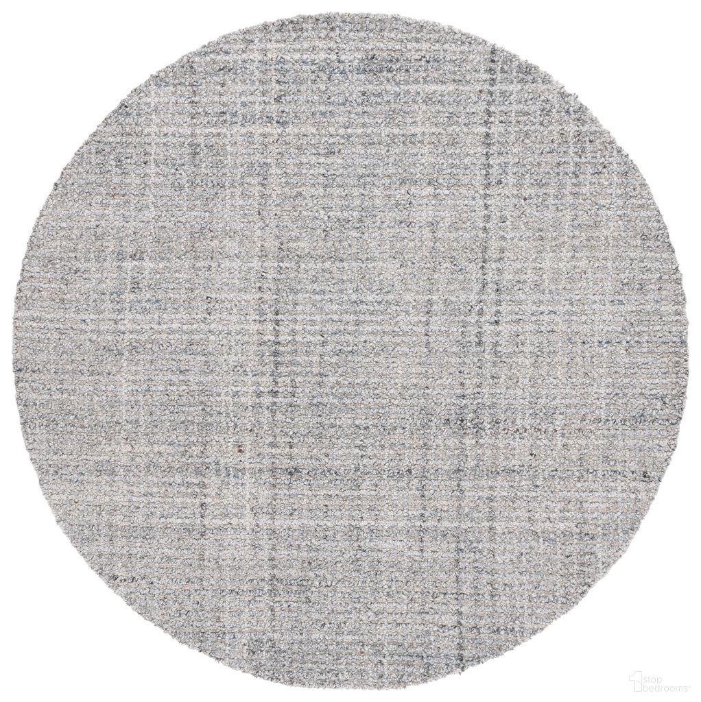 Abstract 6' x 6' Round Area Rug In Light Grey
