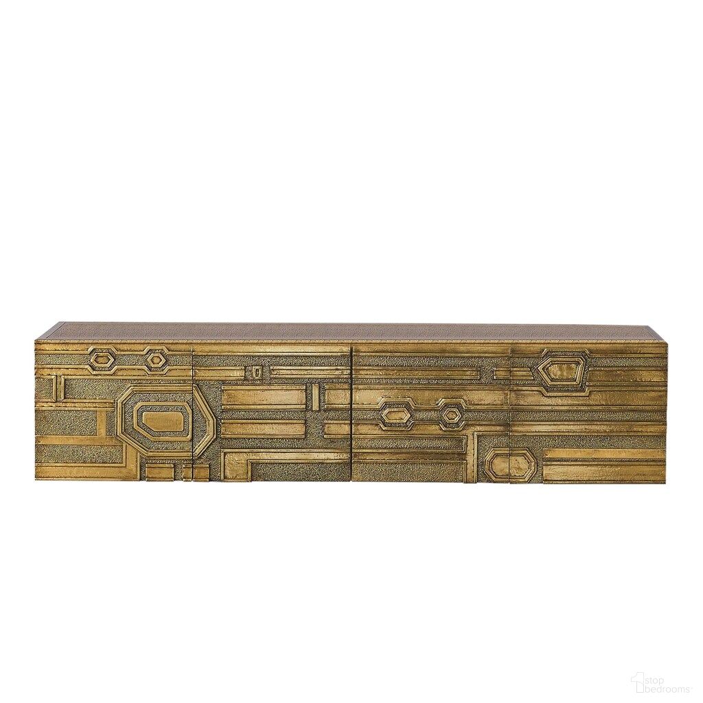 Abstract Block Cabinet In Brass