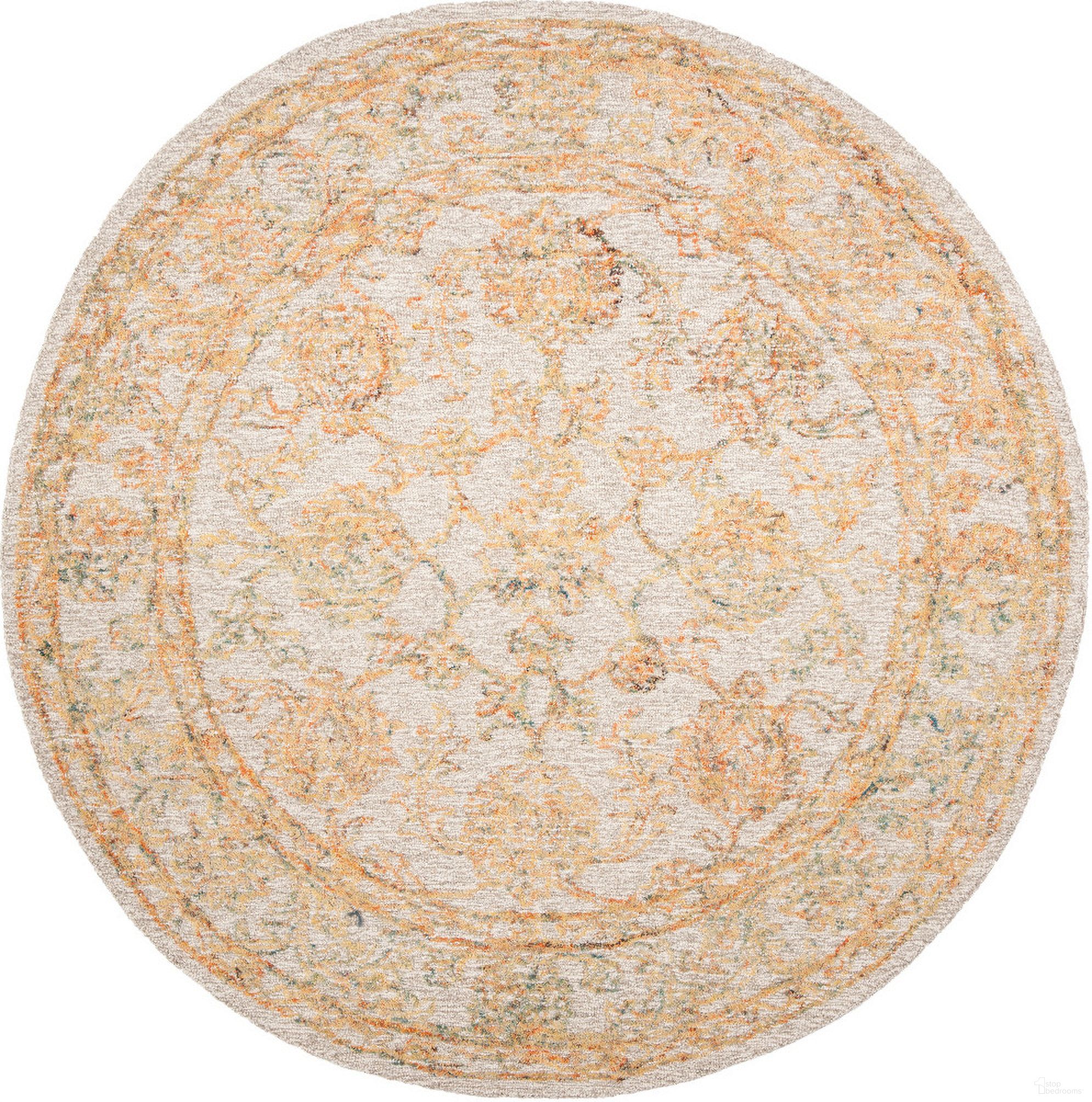The appearance of Abstract Hand Tufted Beige and Gold 6' x 6' Round Rugs designed by Safavieh in the traditional interior design. This gold and beige piece of furniture was selected by 1StopBedrooms from Abstract Collection to add a touch of cosiness and style into your home. Sku: ABT477A-6R. Material: Wool.