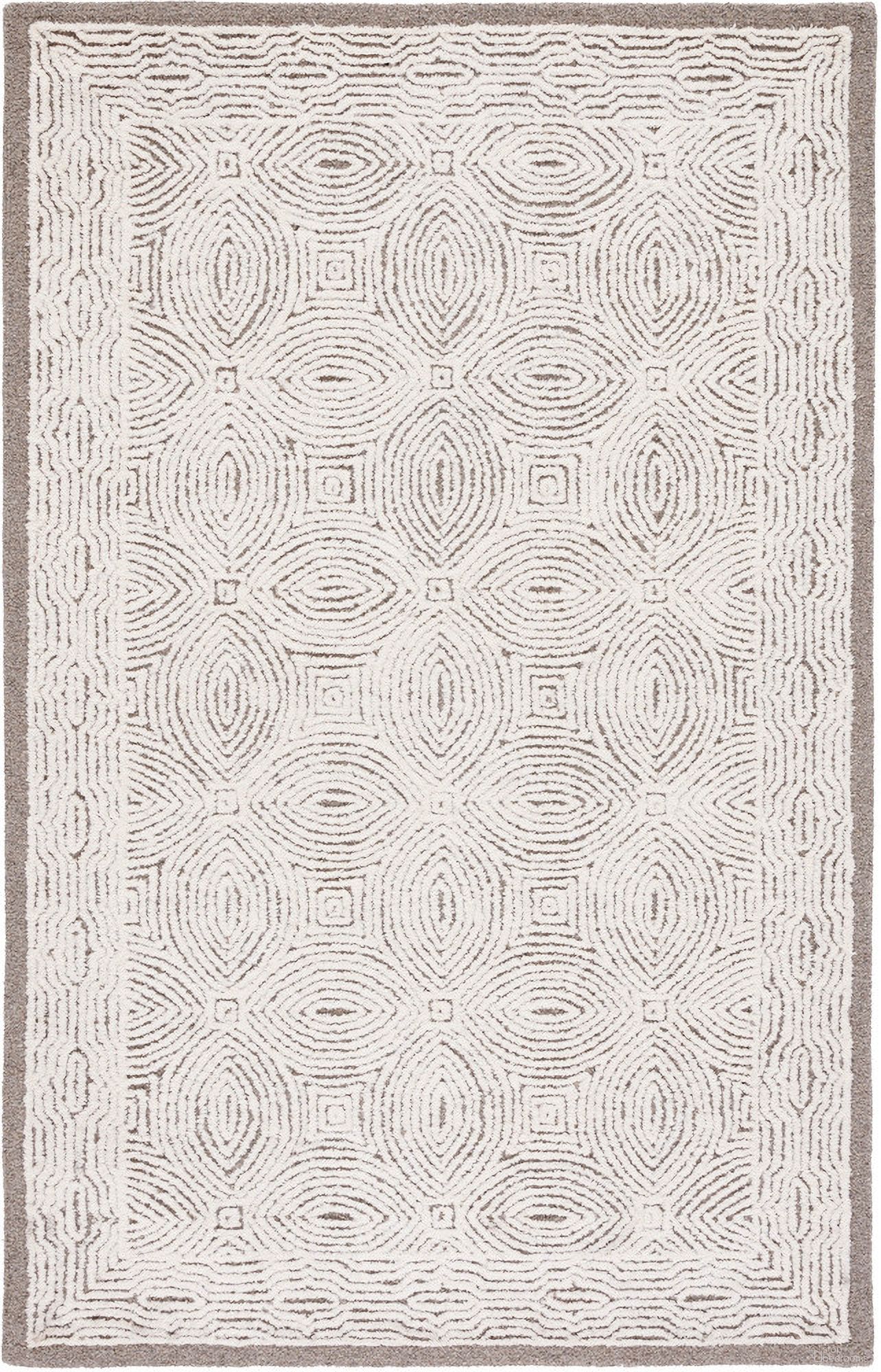 Abstract Hand Tufted Beige and Ivory 4' x 6' Small Rectangle Rugs