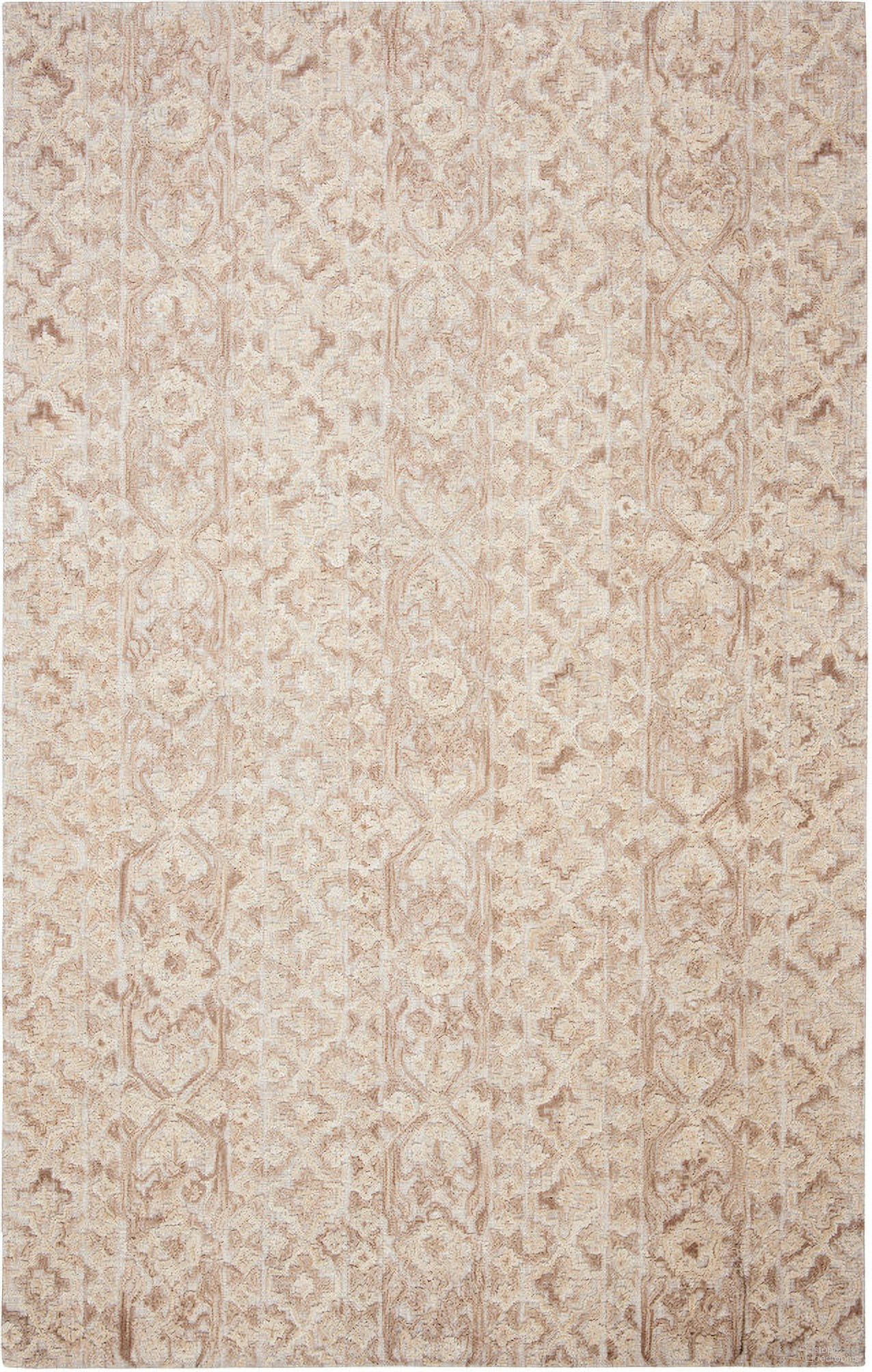 Abstract Hand Tufted Beige and Light Brown 9' x 12' Large Rectangle Rugs