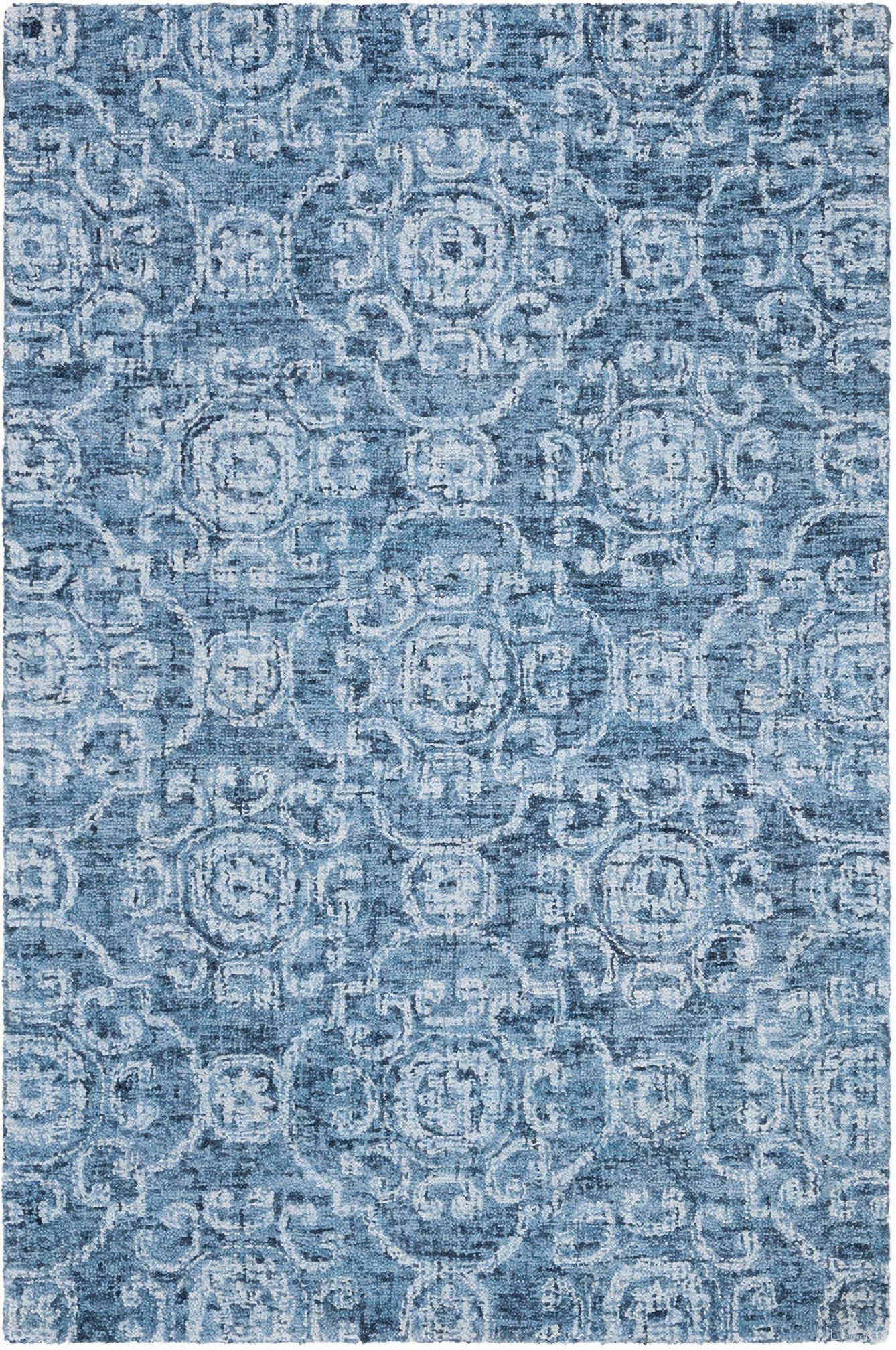 Abstract Hand Tufted Blue 4' x 6' Small Rectangle Rugs