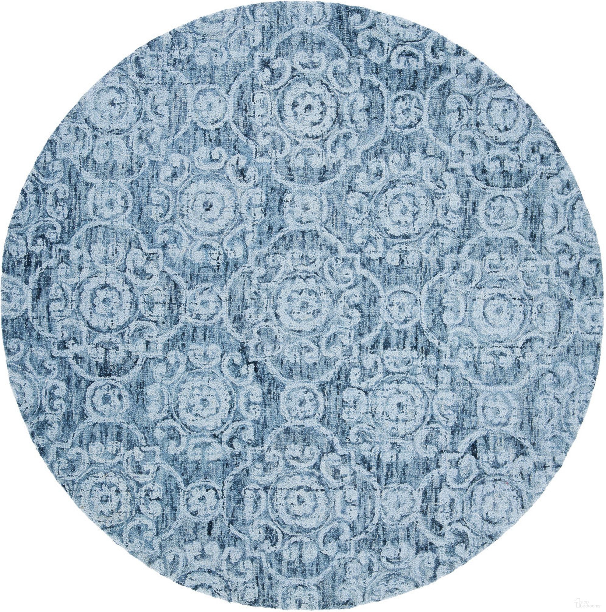 The appearance of Abstract Hand Tufted Blue 6' x 6' Round Rugs designed by Safavieh in the coastal interior design. This blue piece of furniture  was selected by 1StopBedrooms from Abstract Collection to add a touch of cosiness and style into your home. Sku: ABT207A-6R. Material: Wool.