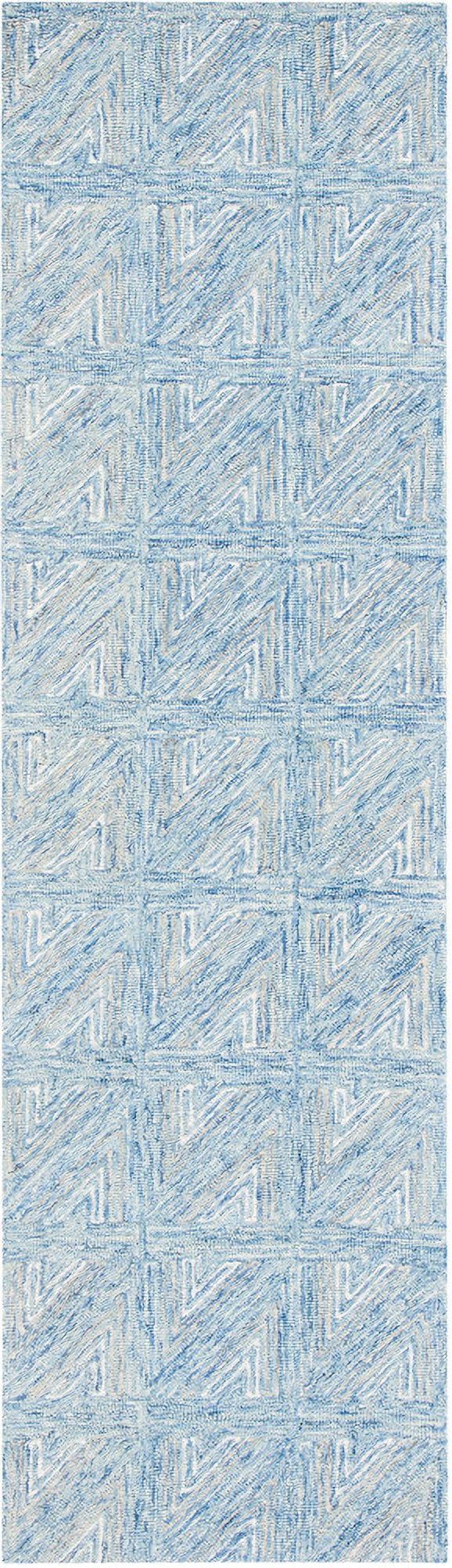 The appearance of Abstract Hand Tufted Blue and Beige 2'-3" x 8' Runner Rugs designed by Safavieh in the modern / contemporary interior design. This blue and beige piece of furniture was selected by 1StopBedrooms from Abstract Collection to add a touch of cosiness and style into your home. Sku: ABT653M-28. Material: Wool.