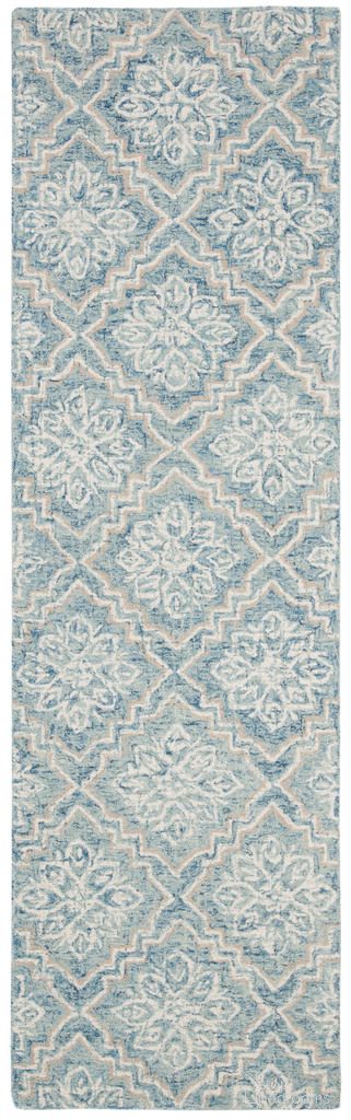 Abstract Hand Tufted Blue and Grey 2'-3" x 12' Runner Rugs