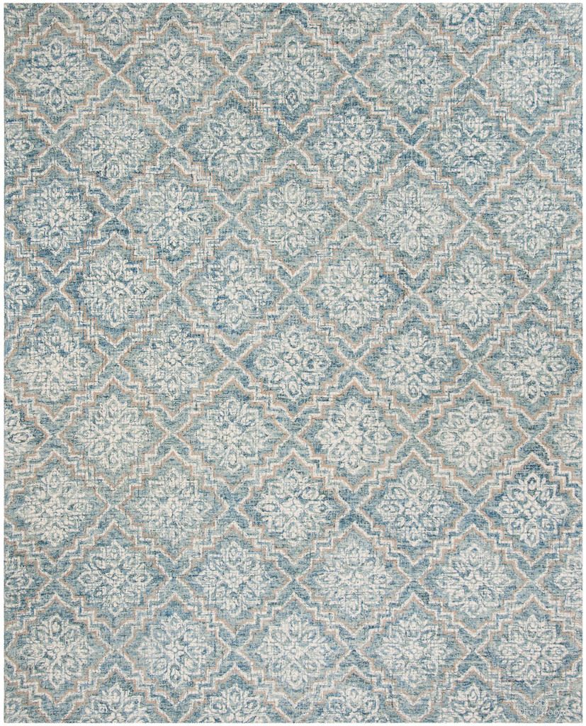 Abstract Hand Tufted Blue and Grey 9' x 12' Large Rectangle Rugs