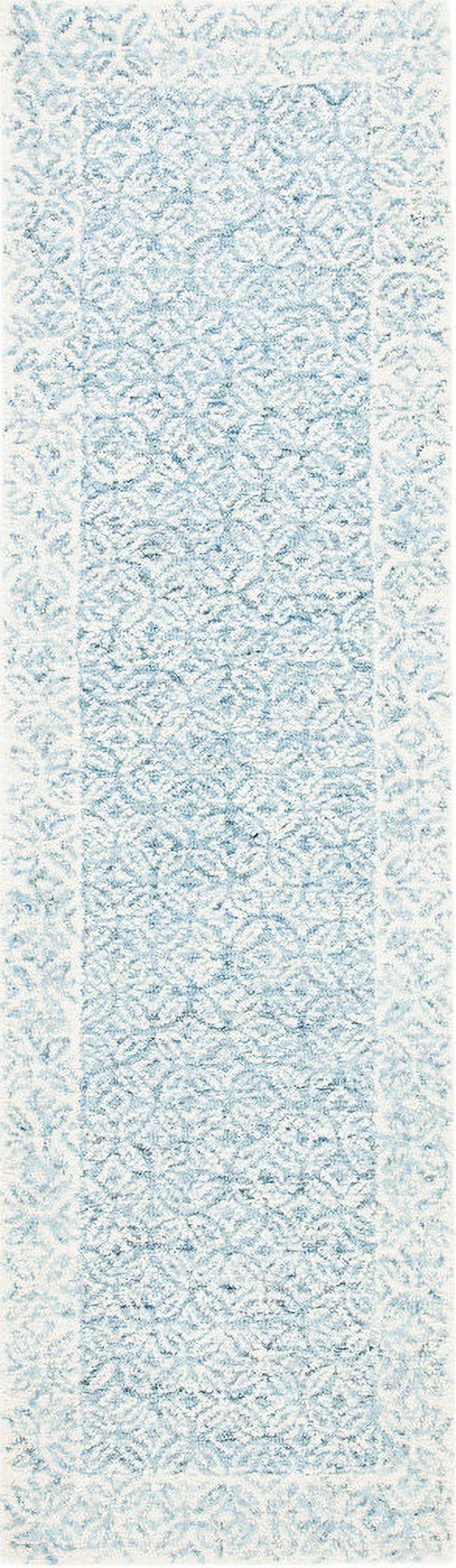 Abstract Hand Tufted Blue and Ivory 2'-3" x 8' Runner Rugs ABT342N-28