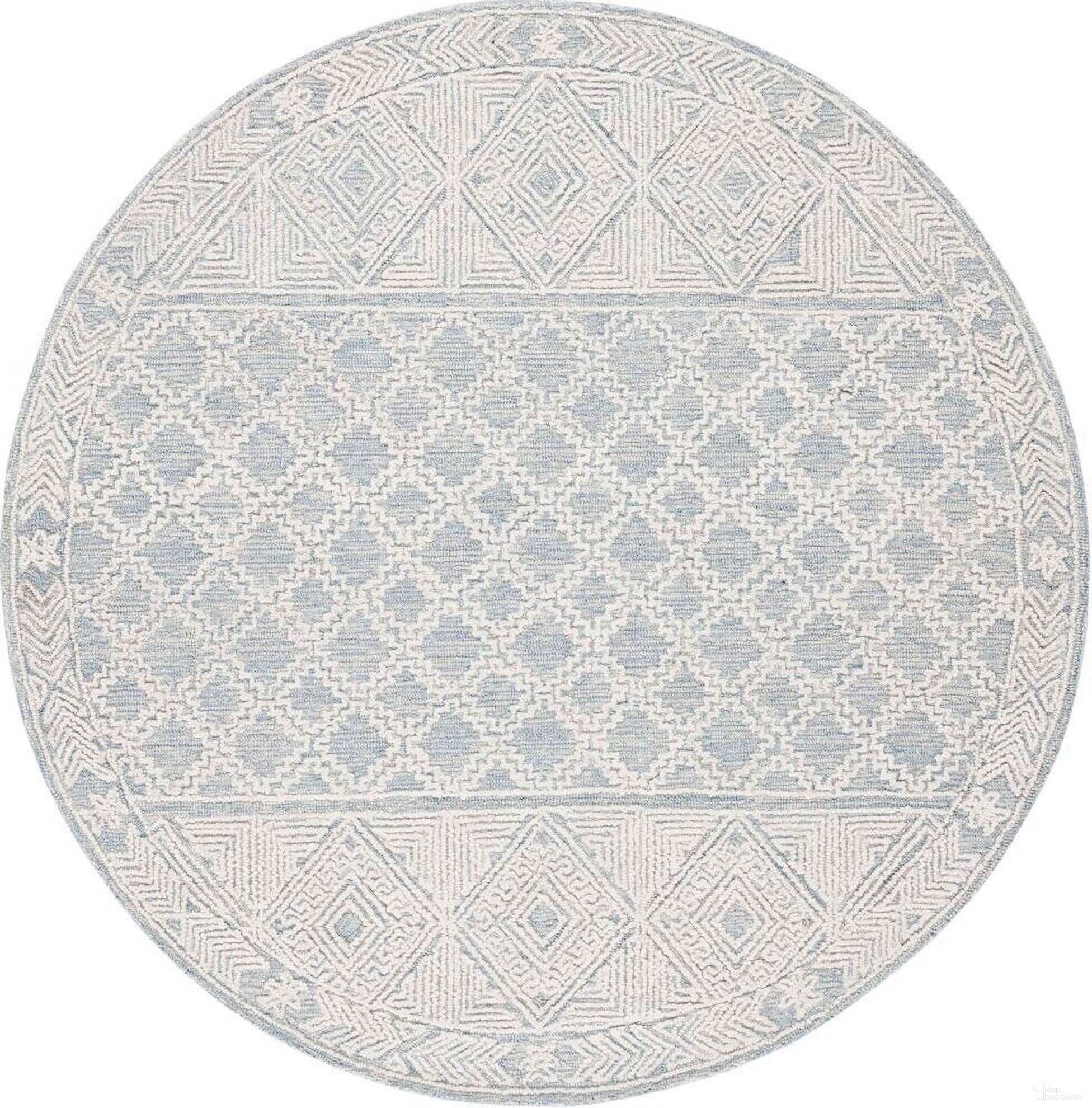 The appearance of Abstract Hand Tufted Blue and Ivory 6' x 6' Round Rugs ABT466M-6R designed by Safavieh in the modern / contemporary interior design. This blue and ivory piece of furniture  was selected by 1StopBedrooms from Abstract Collection to add a touch of cosiness and style into your home. Sku: ABT466M-6R. Material: Wool.