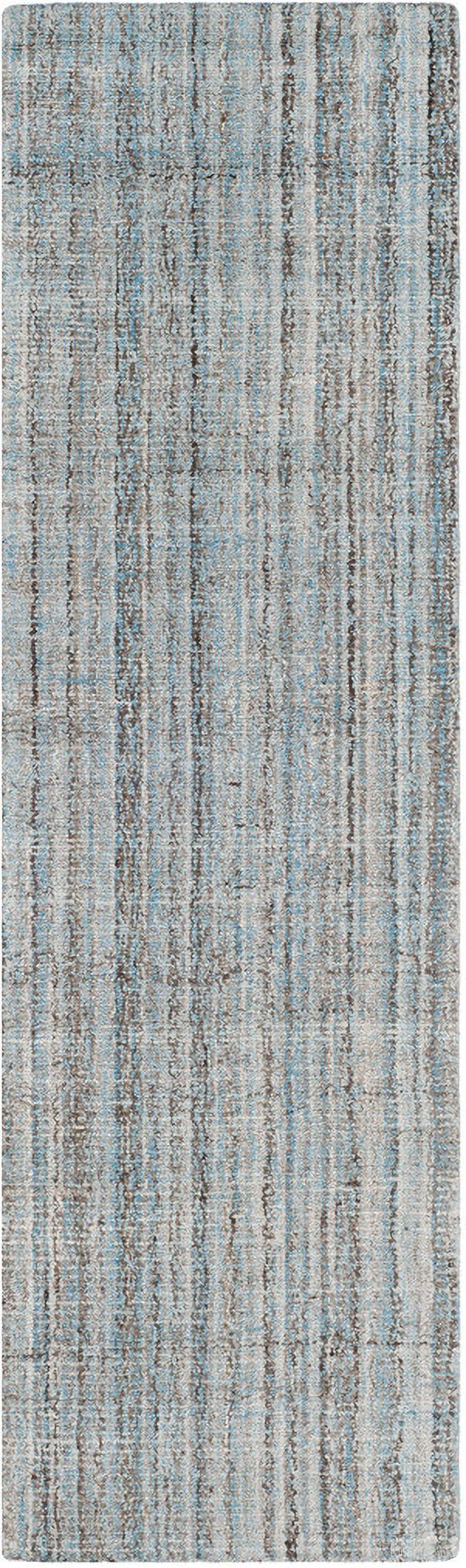 Abstract Hand Tufted Blue and Multi 2'-6" x 6' Runner Rugs