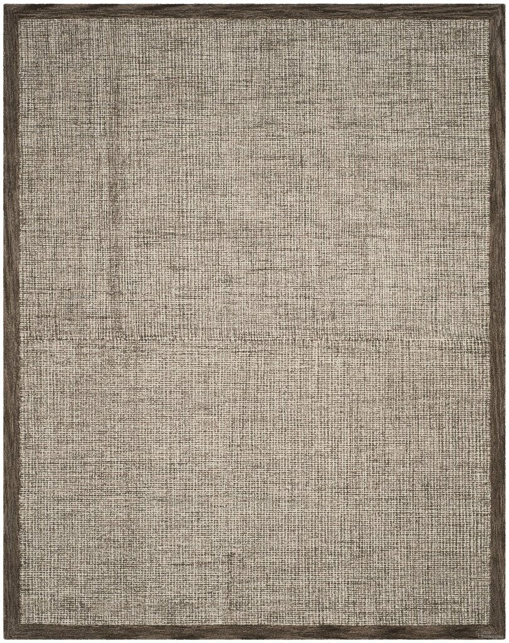 Abstract Hand Tufted Brown and Ivory 9' x 12' Large Rectangle Rugs