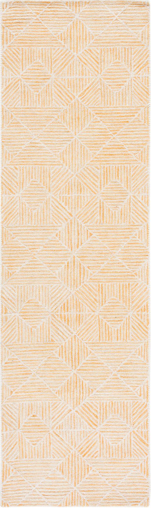 The appearance of Abstract Hand Tufted Gold and Ivory 2'-3" x 8' Runner Rugs designed by Safavieh in the modern / contemporary interior design. This ivory and gold piece of furniture  was selected by 1StopBedrooms from Abstract Collection to add a touch of cosiness and style into your home. Sku: ABT763D-28. Material: Wool.