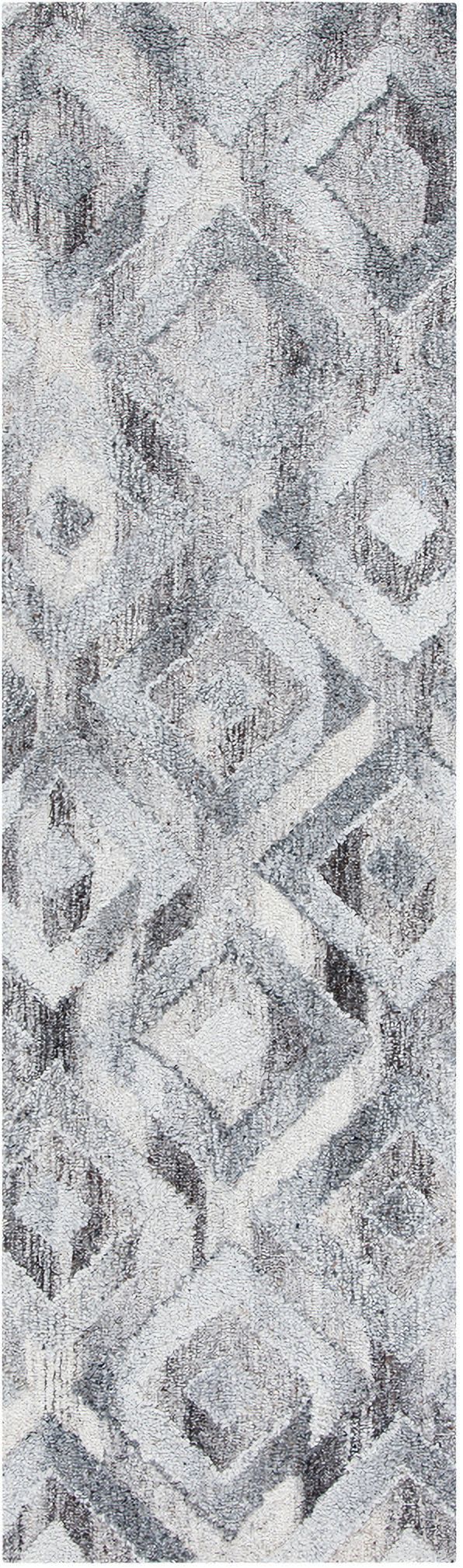 Abstract Hand Tufted Grey 2'-3" x 8' Runner Rugs ABT635F-28