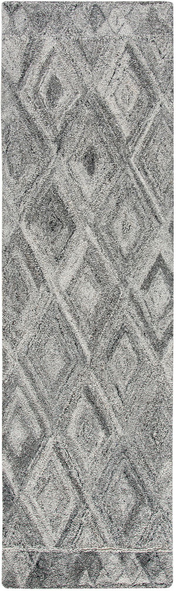 Abstract Hand Tufted Grey and Black 2'-3" x 8' Runner Rugs ABT618F-28