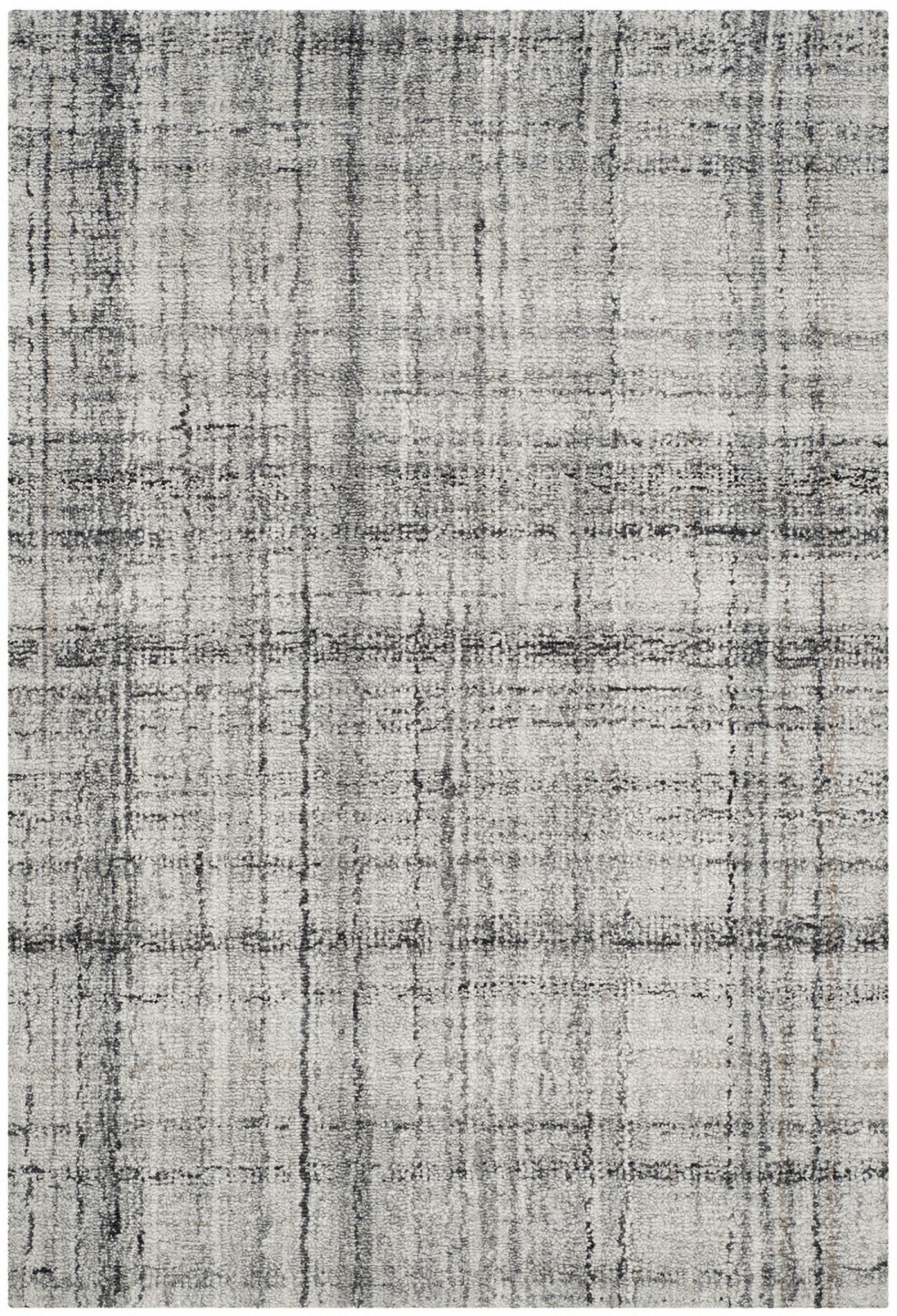 Abstract Hand Tufted Grey and Black 2' x 3' Accent Rugs