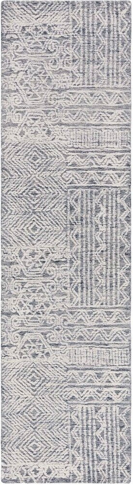 Abstract Hand Tufted Grey and Ivory 2'-3" x 9' Runner Rugs ABT225F-29