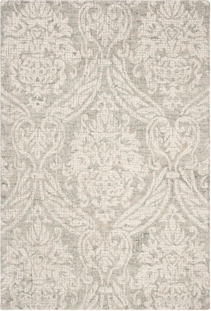 Abstract Hand Tufted Grey and Ivory 2' x 3' Accent Rugs ABT204A-2