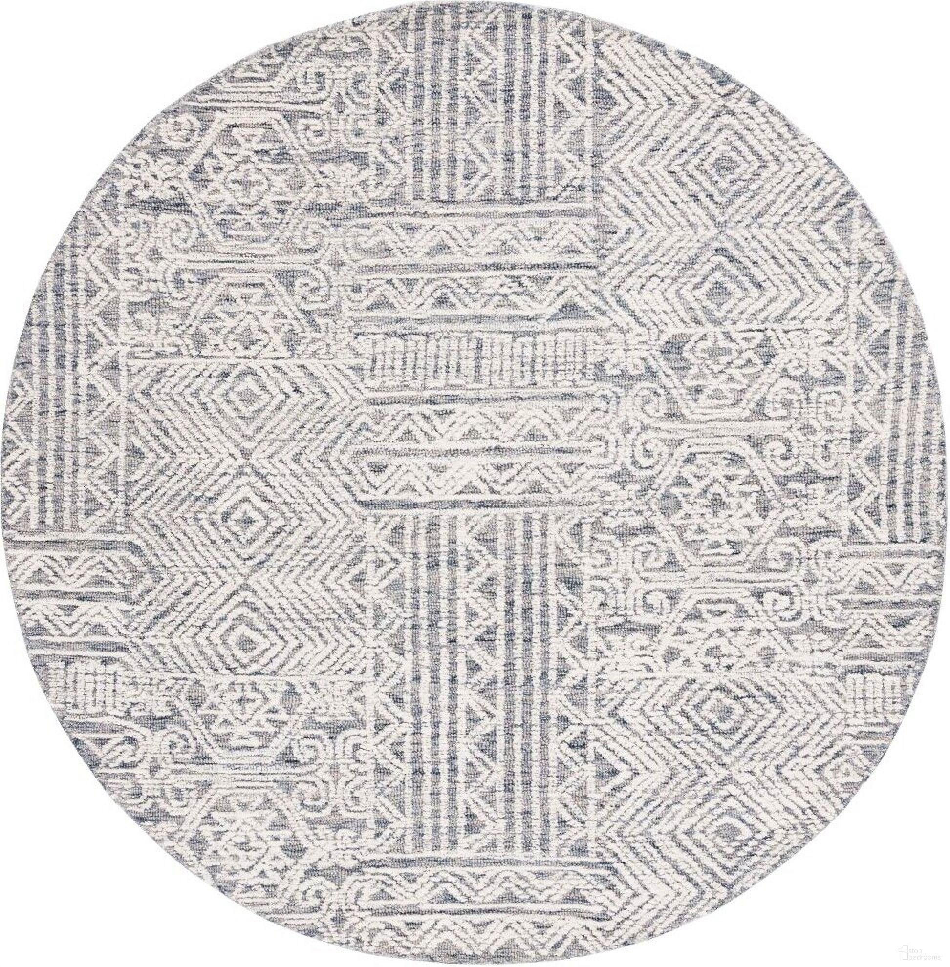 The appearance of Abstract Hand Tufted Grey and Ivory 6' x 6' Round Rugs ABT225F-6R designed by Safavieh in the coastal interior design. This grey and ivory piece of furniture was selected by 1StopBedrooms from Abstract Collection to add a touch of cosiness and style into your home. Sku: ABT225F-6R. Material: Wool.