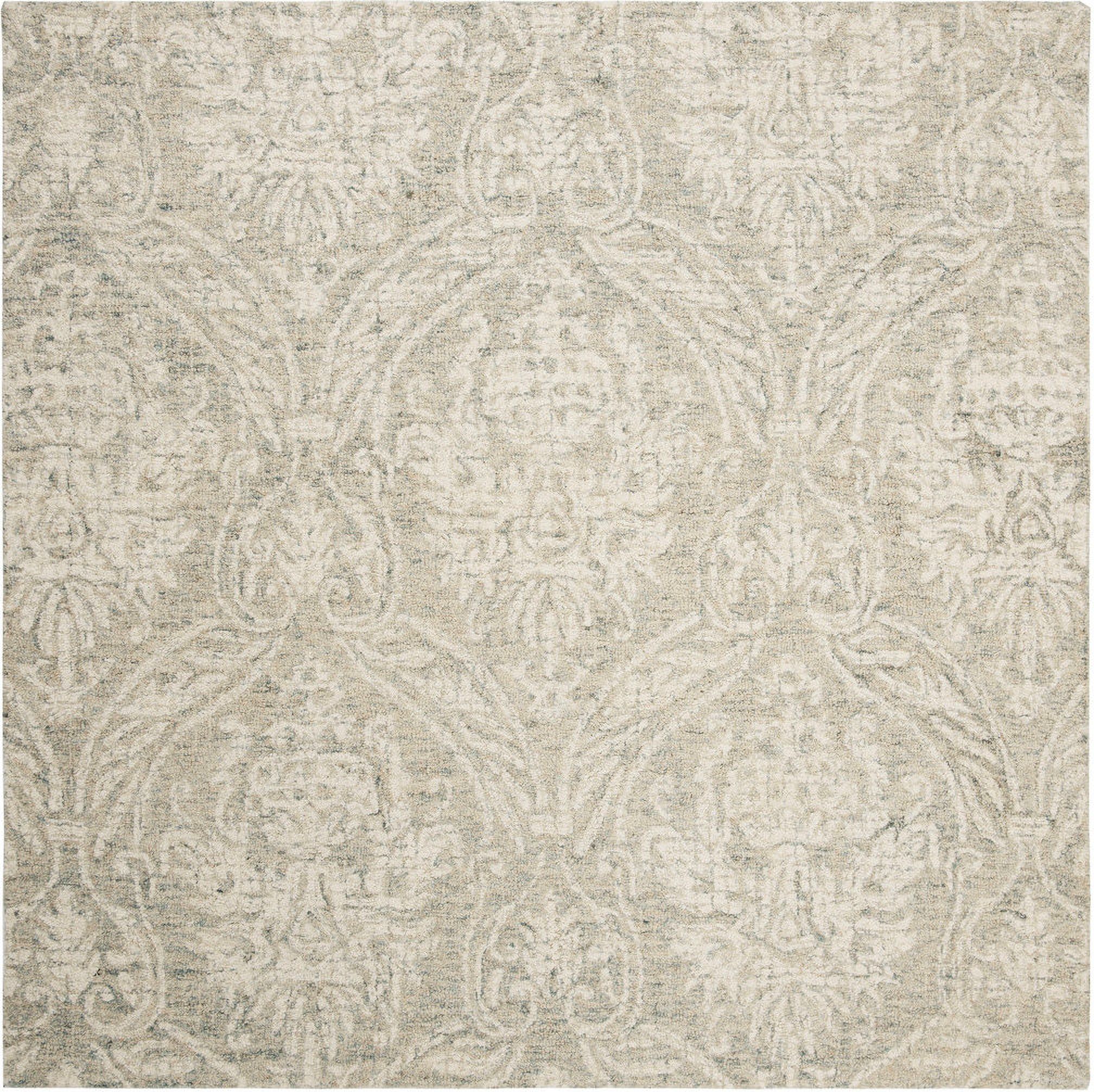 Abstract Hand Tufted Grey and Ivory 6' x 6' Square Rugs ABT204A-6SQ