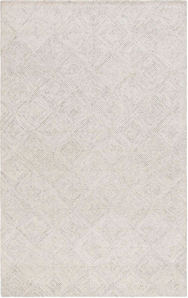 Abstract Hand Tufted Grey and Ivory 8' x 10' Medium Rectangle Rugs ABT427F-8