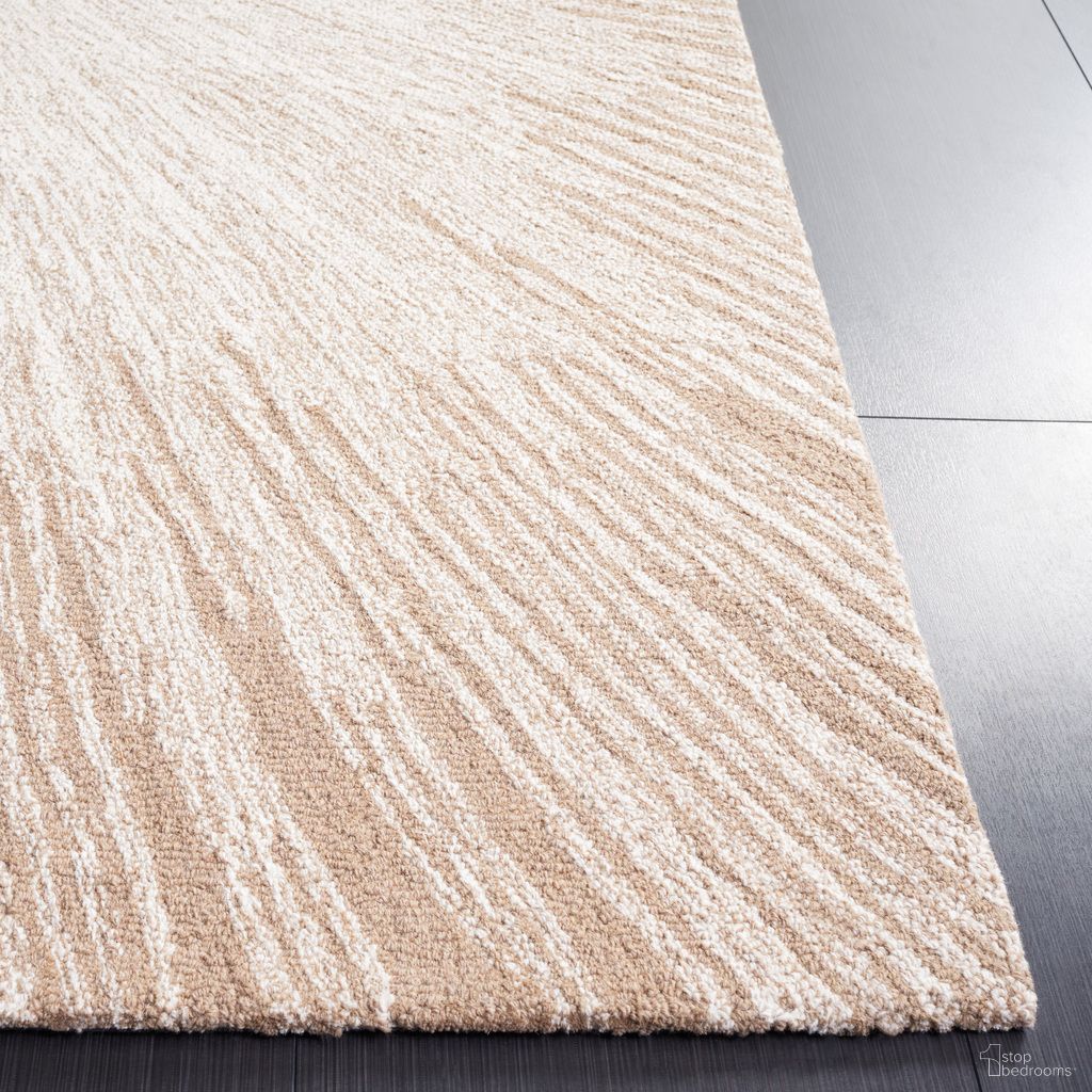 Abstract Oriental 2'-3" x 8' Area Rug In Ivory and Beige