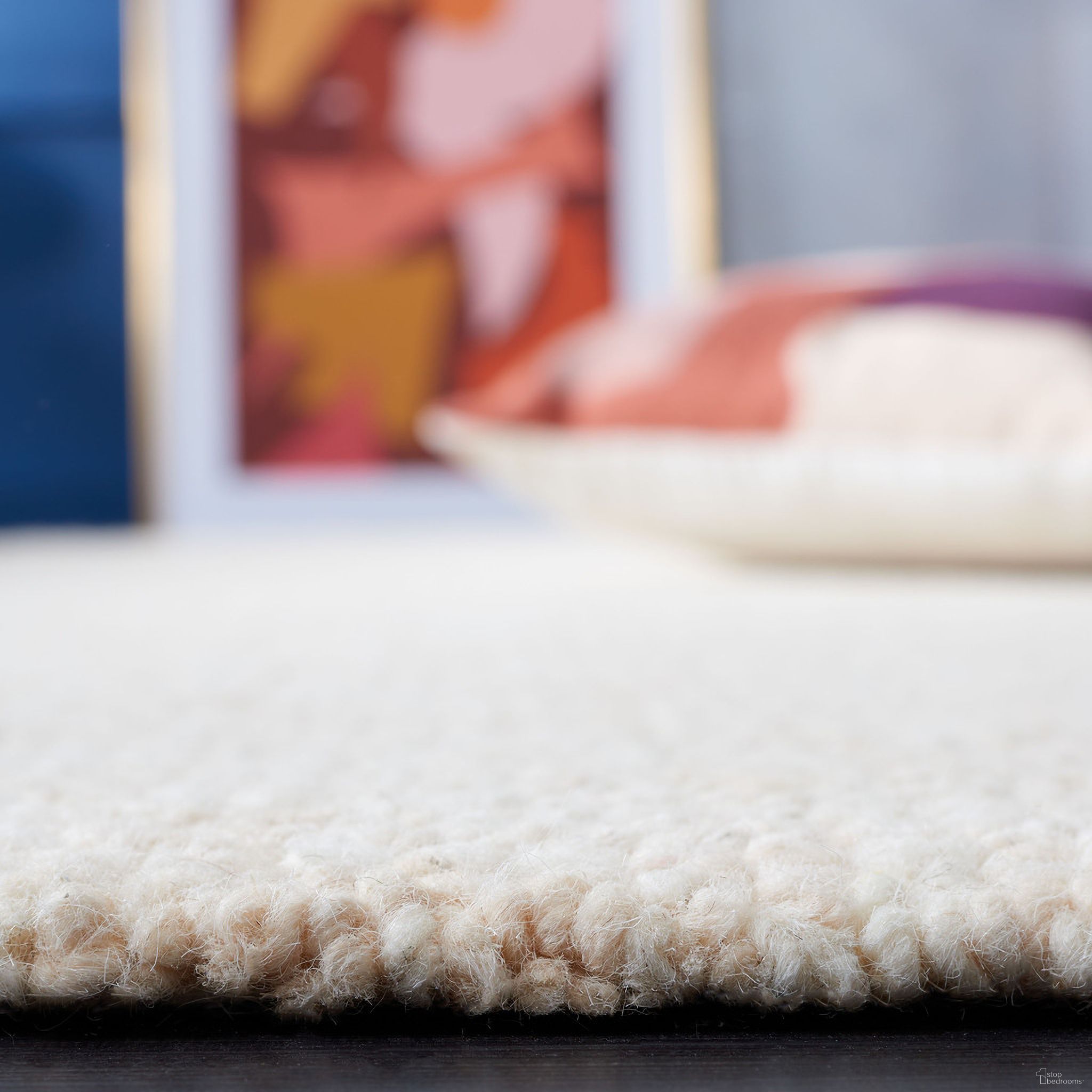 The appearance of Abstract Hand Tufted Ivory and Beige 6' x 6' Round Rugs ABT495A-6R designed by Safavieh in the transitional interior design. This ivory and beige piece of furniture  was selected by 1StopBedrooms from Abstract Collection to add a touch of cosiness and style into your home. Sku: ABT495A-6R. Material: Wool.