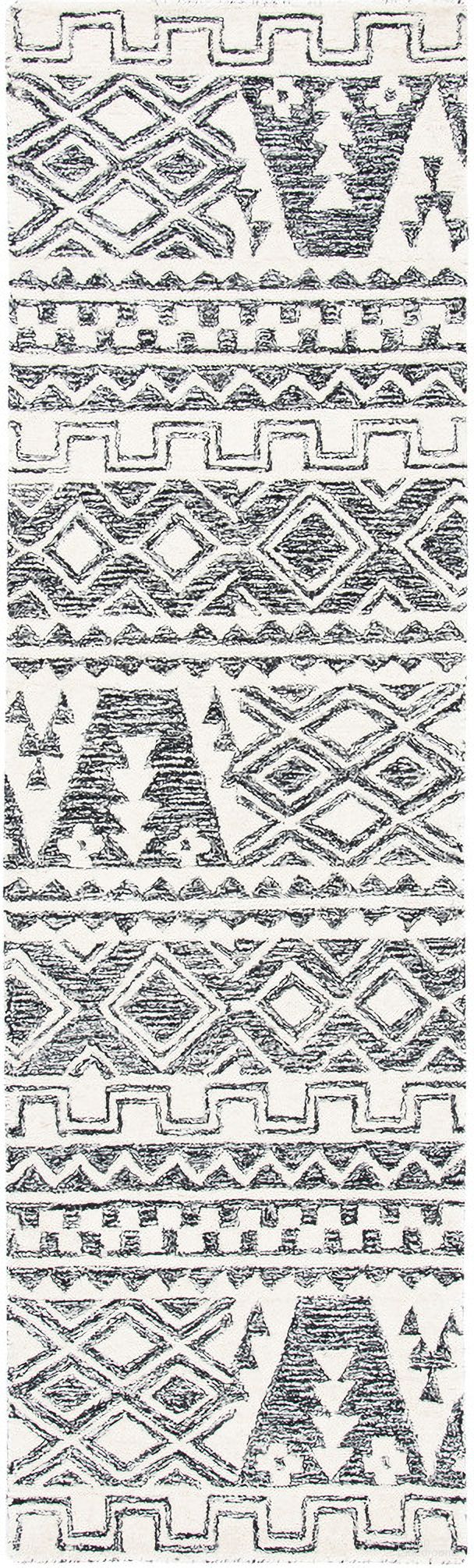 The appearance of Abstract Hand Tufted Ivory and Black 2'-3" x 8' Runner Rugs ABT557A-28 designed by Safavieh in the modern / contemporary interior design. This ivory and black piece of furniture was selected by 1StopBedrooms from Abstract Collection to add a touch of cosiness and style into your home. Sku: ABT557A-28. Material: Wool.