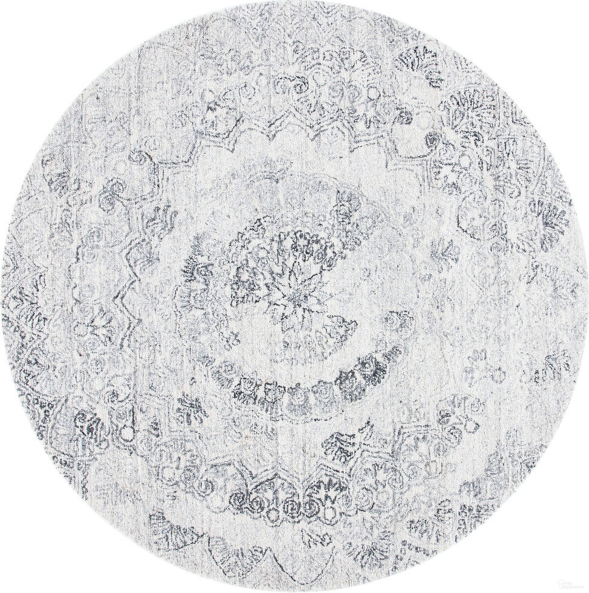 The appearance of Abstract Hand Tufted Ivory and Black 6' x 6' Round Rugs ABT145A-6R designed by Safavieh in the modern / contemporary interior design. This ivory and black piece of furniture  was selected by 1StopBedrooms from Abstract Collection to add a touch of cosiness and style into your home. Sku: ABT145A-6R. Material: Polyester.