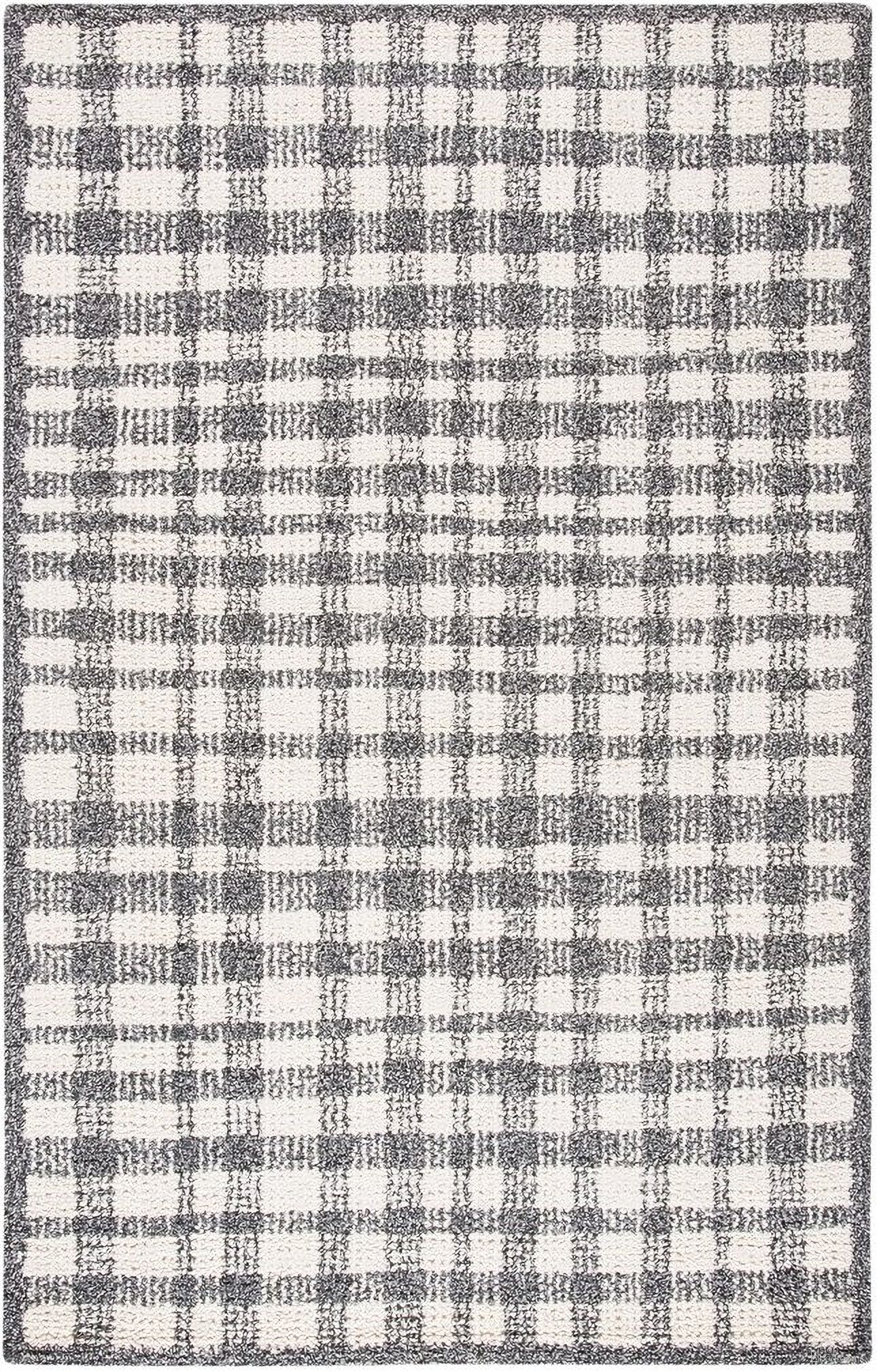 The appearance of Abstract Hand Tufted Ivory and Black 9' x 12' Large Rectangle Rugs designed by Safavieh in the modern / contemporary interior design. This ivory and black piece of furniture was selected by 1StopBedrooms from Abstract Collection to add a touch of cosiness and style into your home. Sku: ABT648A-9. Material: Wool.