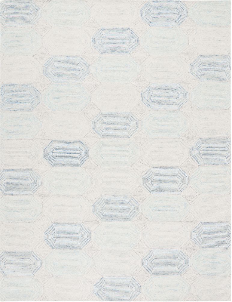 The appearance of Abstract Hand Tufted Ivory and Blue 9' x 12' Large Rectangle Rugs ABT650A-9 designed by Safavieh in the modern / contemporary interior design. This ivory and blue piece of furniture  was selected by 1StopBedrooms from Abstract Collection to add a touch of cosiness and style into your home. Sku: ABT650A-9. Material: Wool.