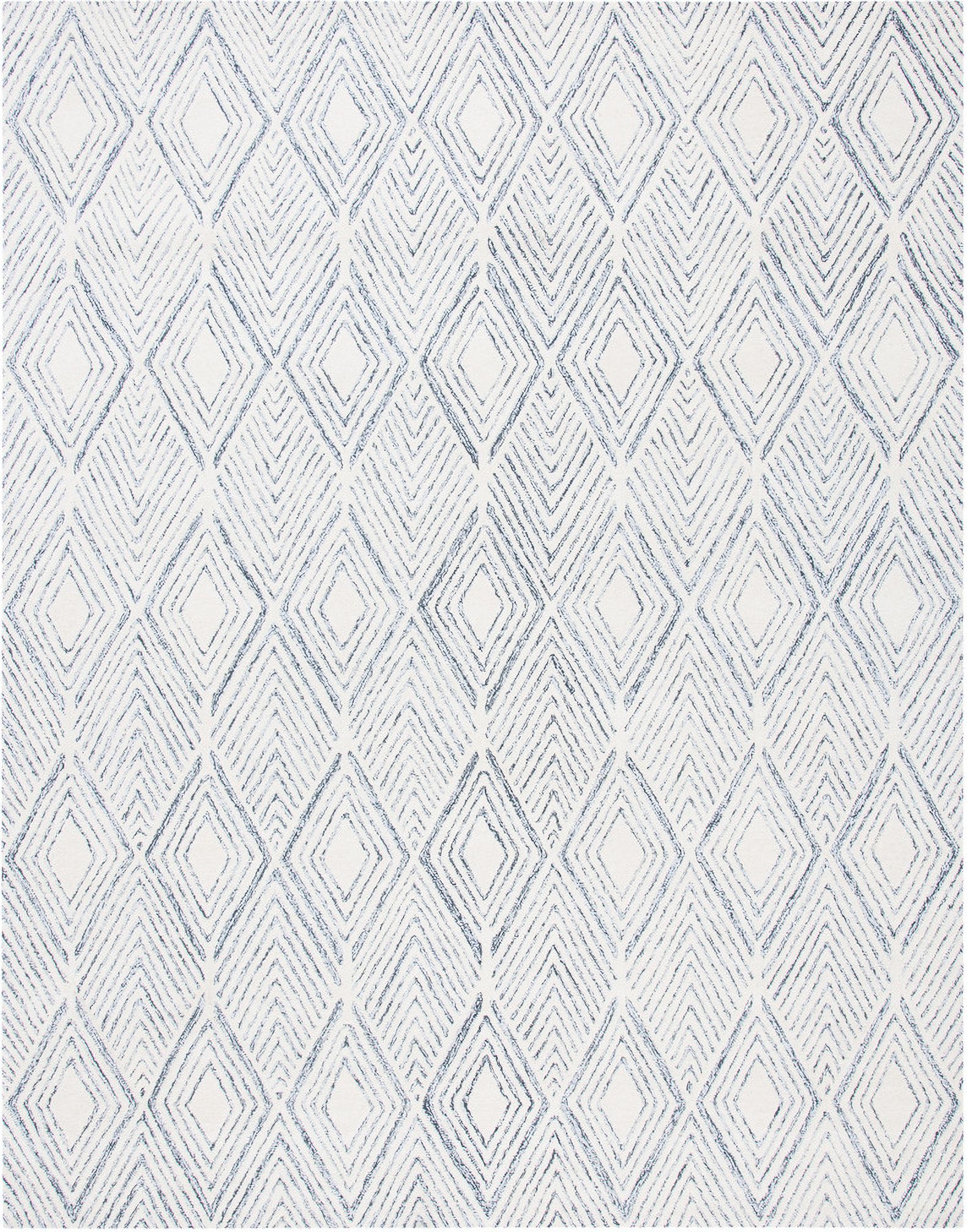 Abstract Hand Tufted Ivory and Charcoal 10' x 14' Large Rectangle Rugs