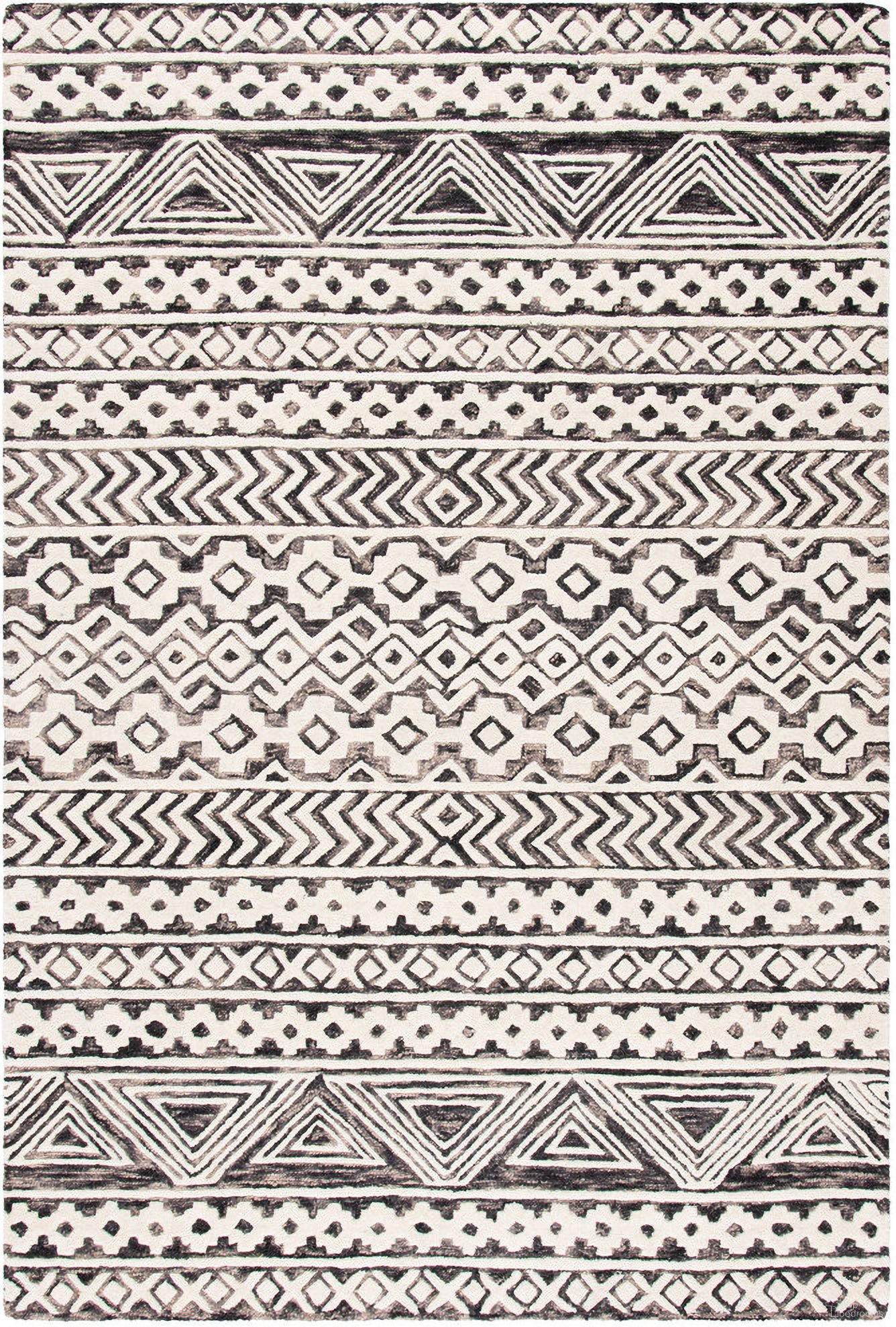 The appearance of Abstract Hand Tufted Ivory and Grey 10' x 14' Large Rectangle Rugs ABT259F-10 designed by Safavieh in the modern / contemporary interior design. This ivory and grey piece of furniture  was selected by 1StopBedrooms from Abstract Collection to add a touch of cosiness and style into your home. Sku: ABT259F-10. Material: Wool.