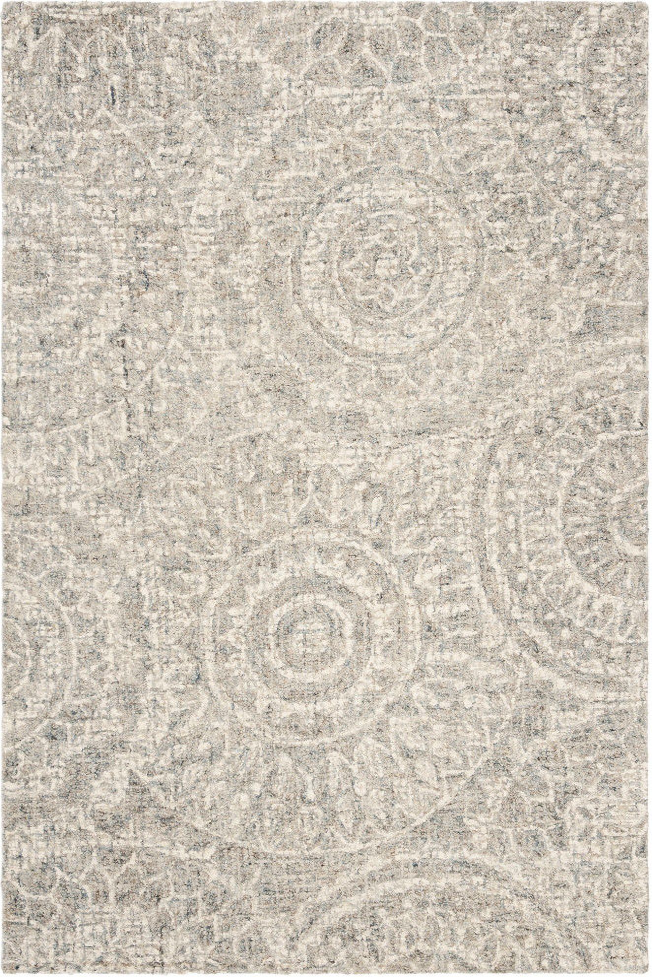 Abstract Hand Tufted Ivory and Grey 2' x 3' Accent Rugs ABT205B-2