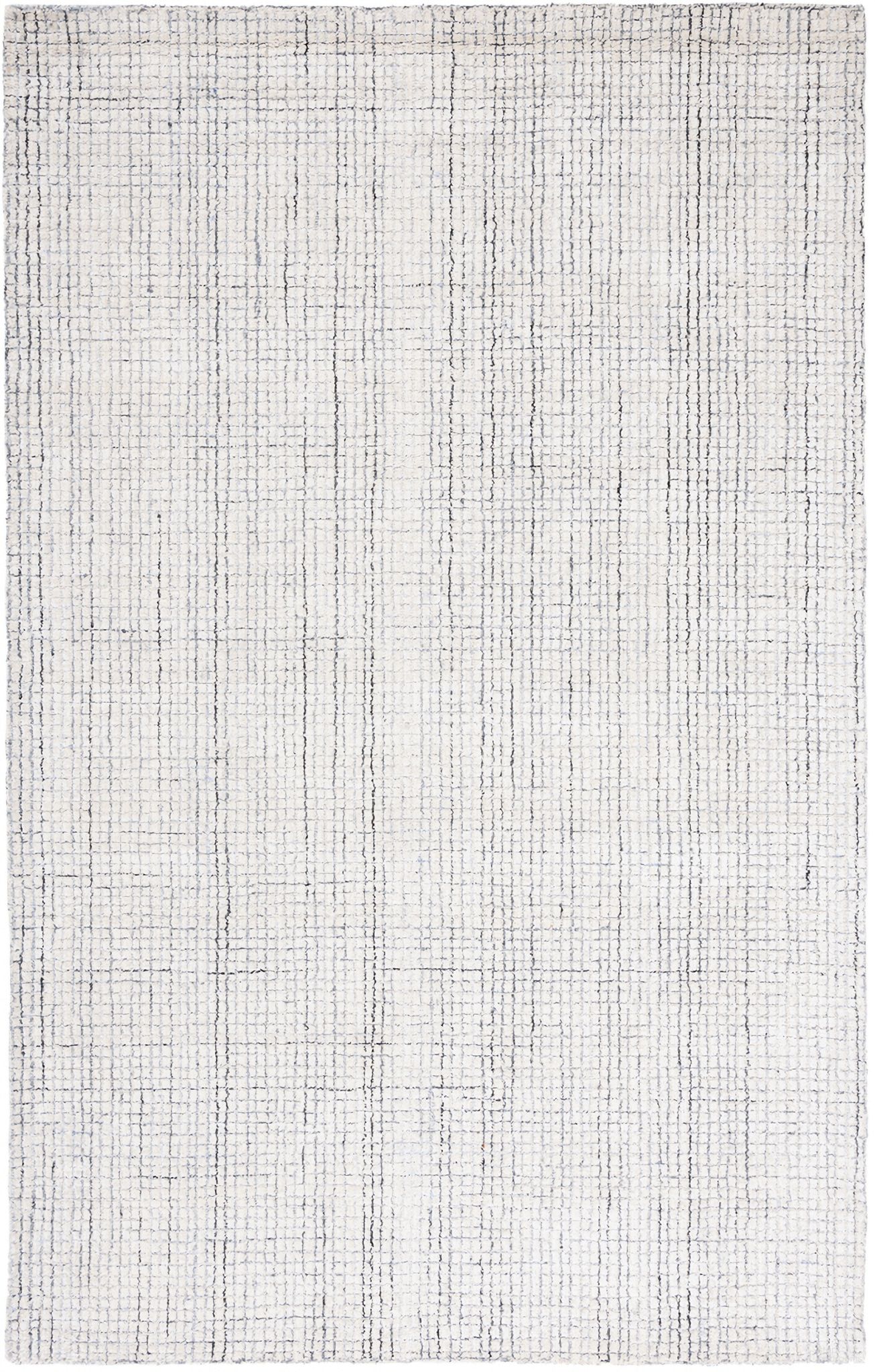Abstract Hand Tufted Ivory and Grey 9' x 12' Large Rectangle Rugs