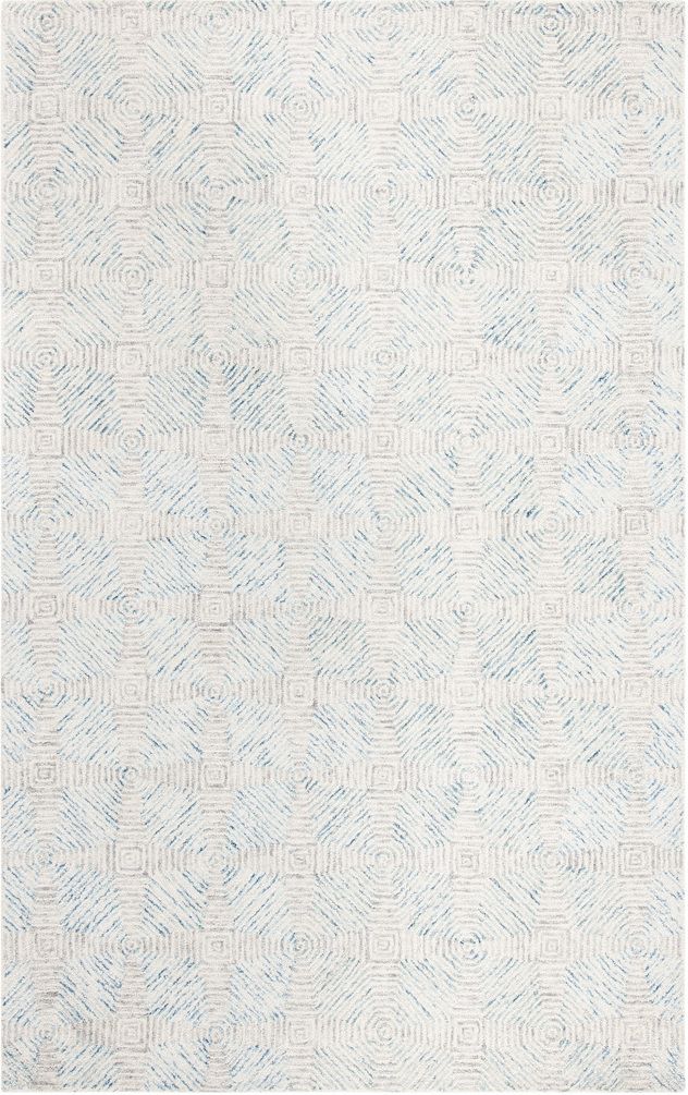 The appearance of Abstract Hand Tufted Ivory and Light Blue 5' x 8' Medium Rectangle Rugs ABT654A-5 designed by Safavieh in the modern / contemporary interior design. This ivory and light blue piece of furniture  was selected by 1StopBedrooms from Abstract Collection to add a touch of cosiness and style into your home. Sku: ABT654A-5. Material: Wool.