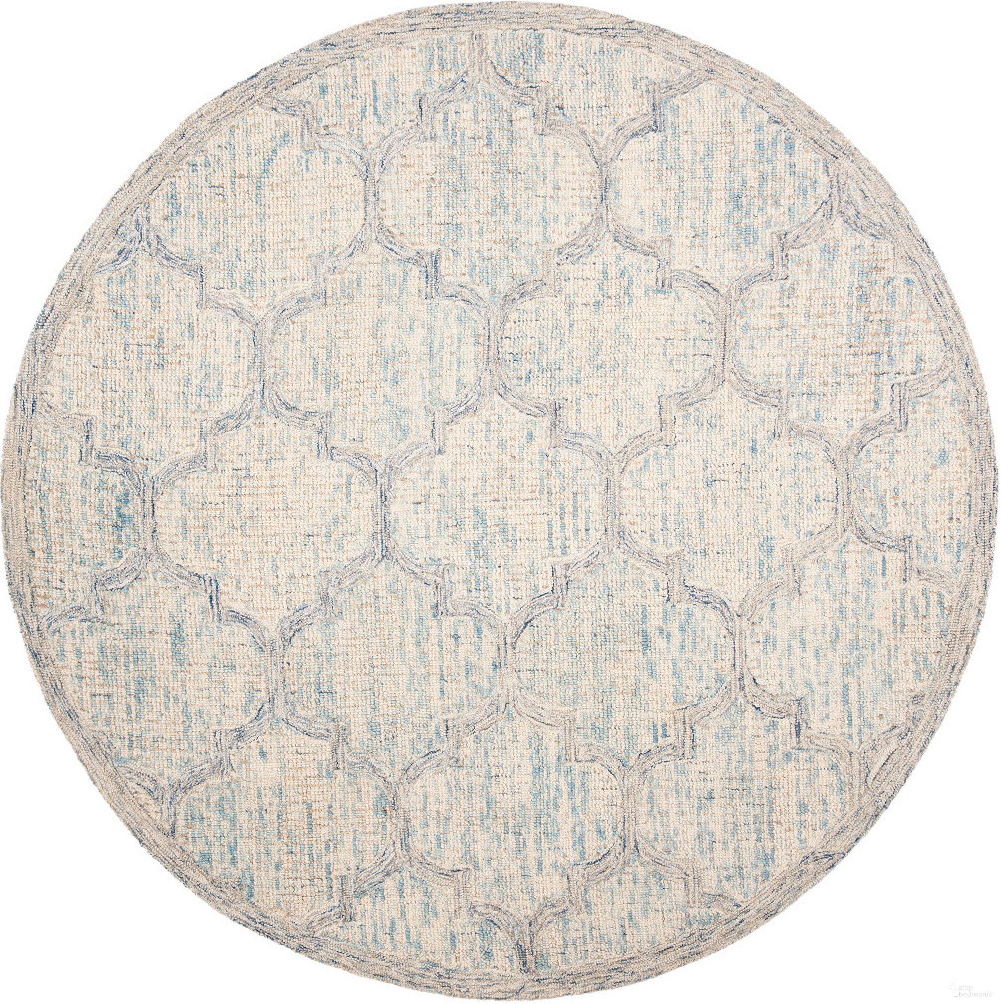 The appearance of Abstract Hand Tufted Ivory and Light Blue 6' x 6' Round Rugs ABT474B-6R designed by Safavieh in the transitional interior design. This ivory and light blue piece of furniture was selected by 1StopBedrooms from Abstract Collection to add a touch of cosiness and style into your home. Sku: ABT474B-6R. Material: Wool.