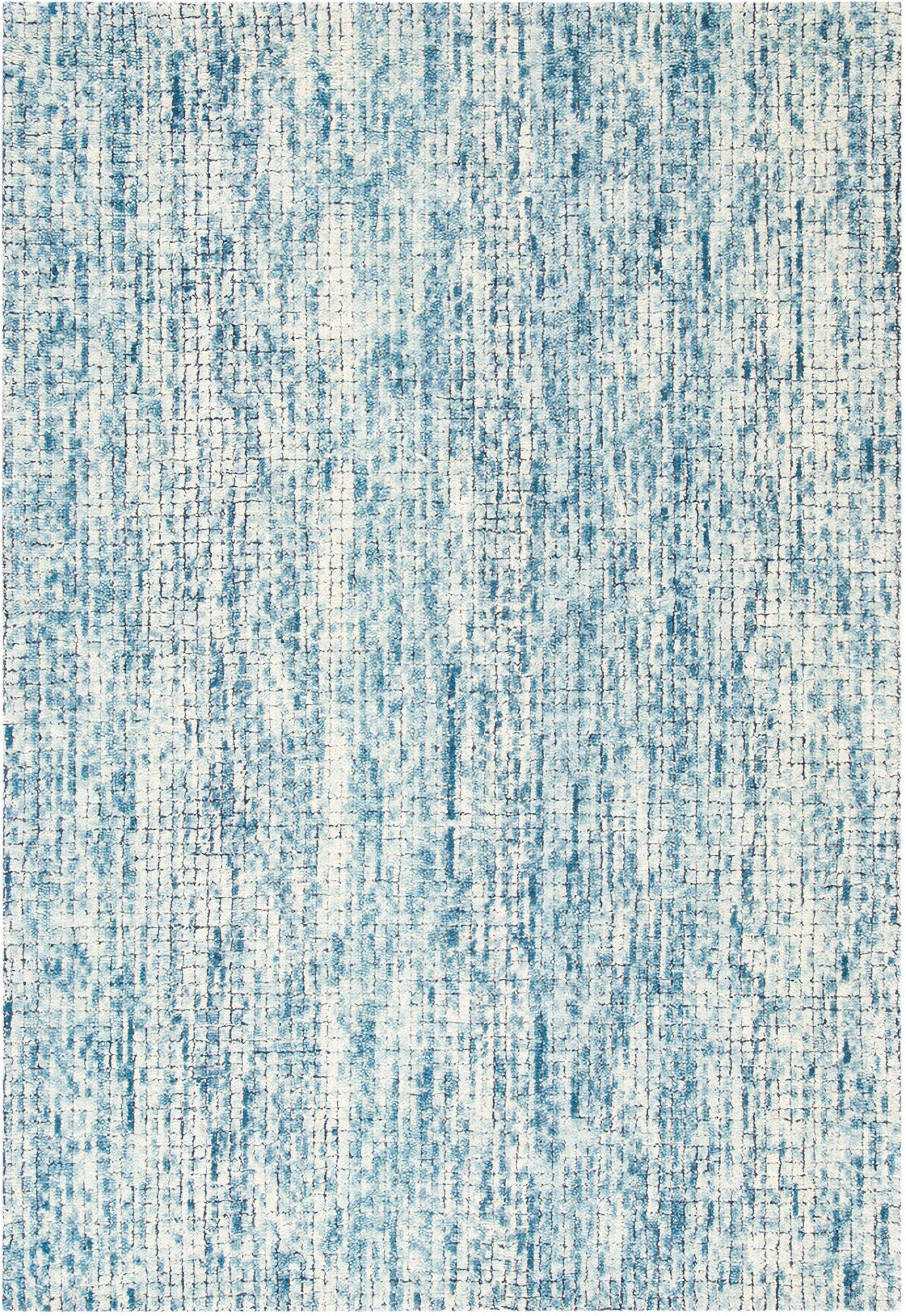 Abstract Hand Tufted Ivory and Navy 2' x 3' Accent Rugs