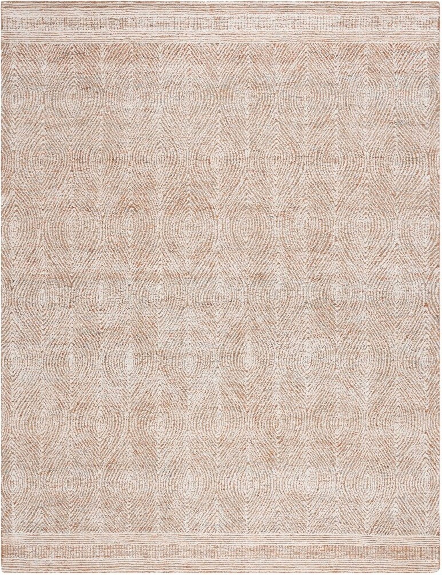 Abstract Hand Tufted Ivory and Rust 12' x 18' Oversized Rugs