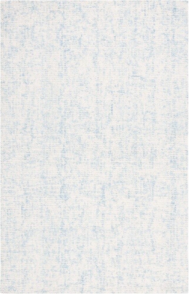 Abstract Hand Tufted Light Blue and Ivory 4' x 6' Small Rectangle Rugs