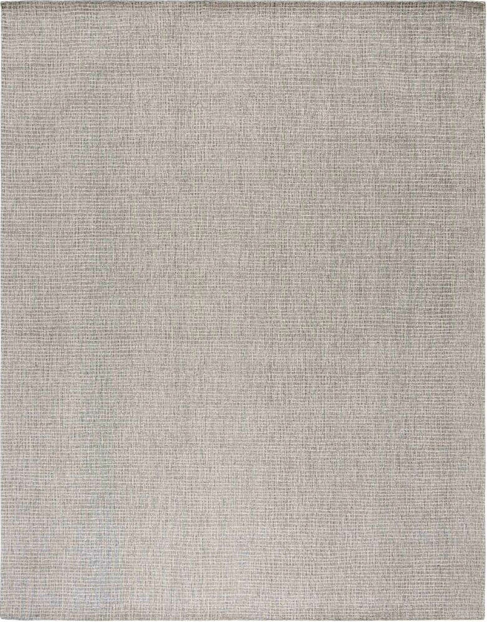 Abstract Hand Tufted Light Grey and Ivory 11' x 15' Oversized Rugs