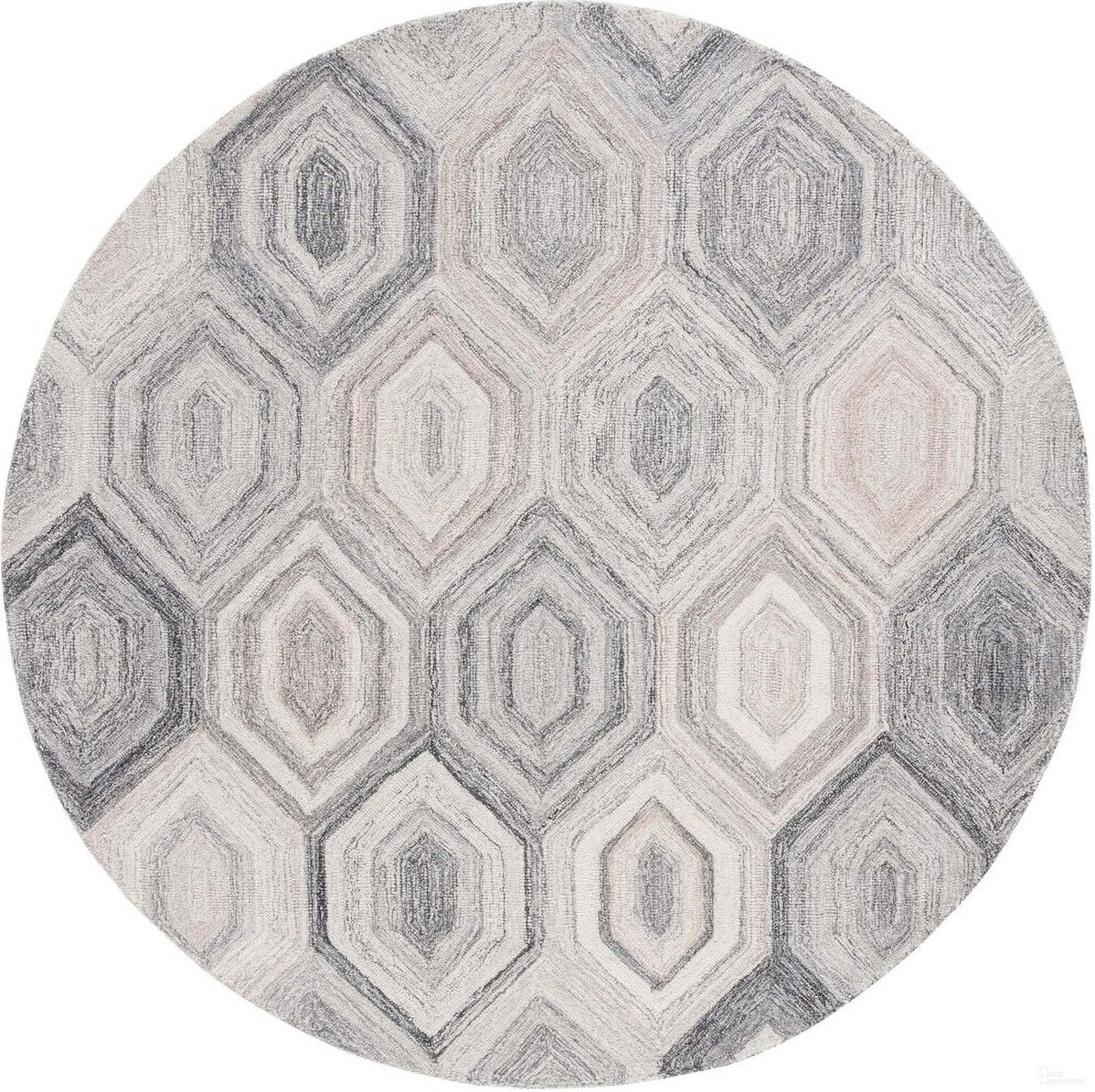 The appearance of Abstract Hand Tufted Natural and Grey 6' x 6' Round Rugs designed by Safavieh in the modern / contemporary interior design. This natural and grey piece of furniture was selected by 1StopBedrooms from Abstract Collection to add a touch of cosiness and style into your home. Sku: ABT902F-6R. Material: Wool.