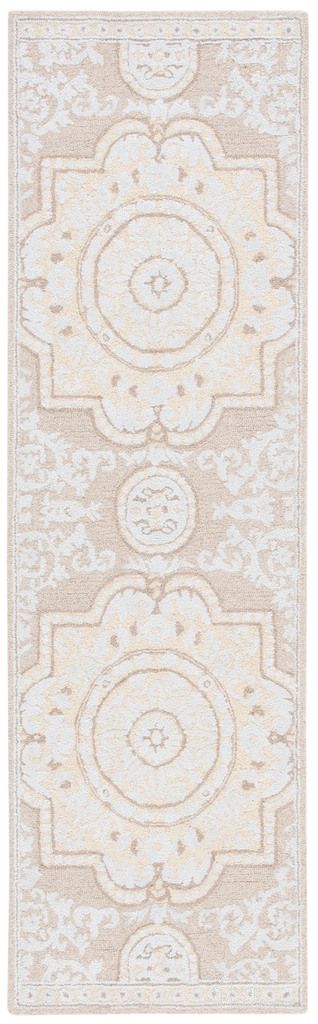 The appearance of Abstract Oriental 2'-3" x 8' Area Rug In Ivory and Beige designed by Safavieh in the traditional interior design. This ivory and beige piece of furniture  was selected by 1StopBedrooms from Abstract Collection to add a touch of cosiness and style into your home. Sku: ABT353A-28. Material: Wool.