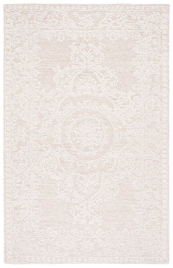 The appearance of Abstract Oriental 3' x 5' Area Rug In Ivory and Beige designed by Safavieh in the traditional interior design. This ivory and beige piece of furniture  was selected by 1StopBedrooms from Abstract Collection to add a touch of cosiness and style into your home. Sku: ABT357B-3. Material: Wool.